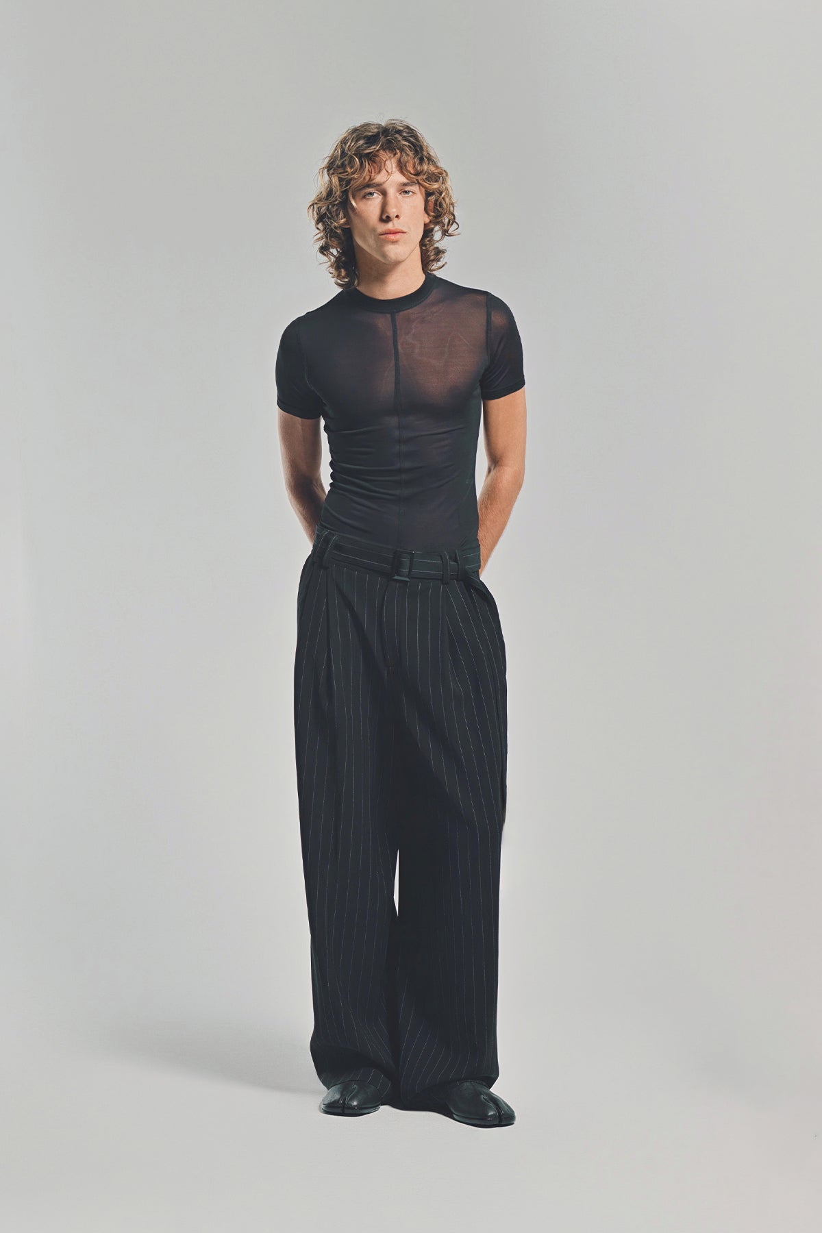 LOUIS GABRIEL NOUCHI | WIDE PINSTRIPE PANTS