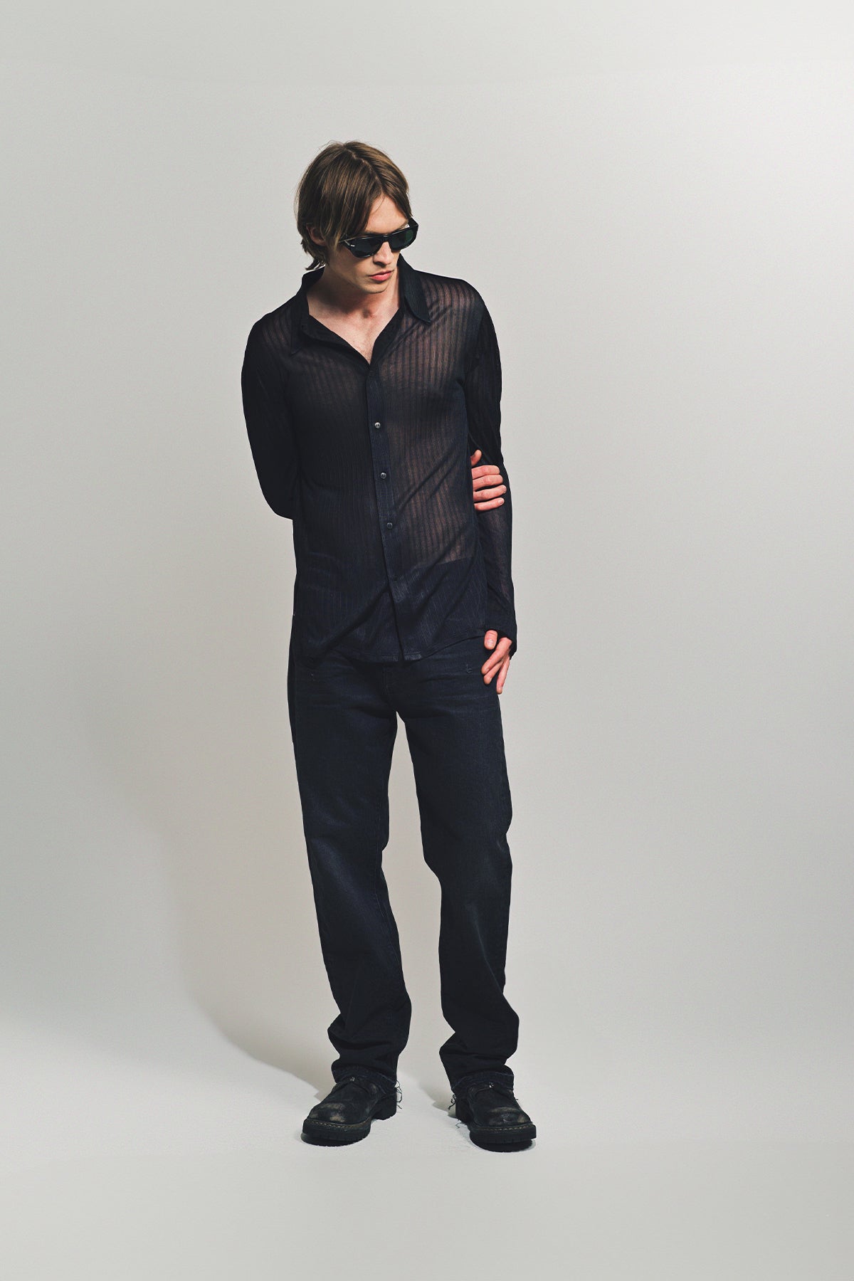 SAPIO | NO. 16 JACQUARD RIB LONG SLEEVE SHIRT - MAXFIELD LA