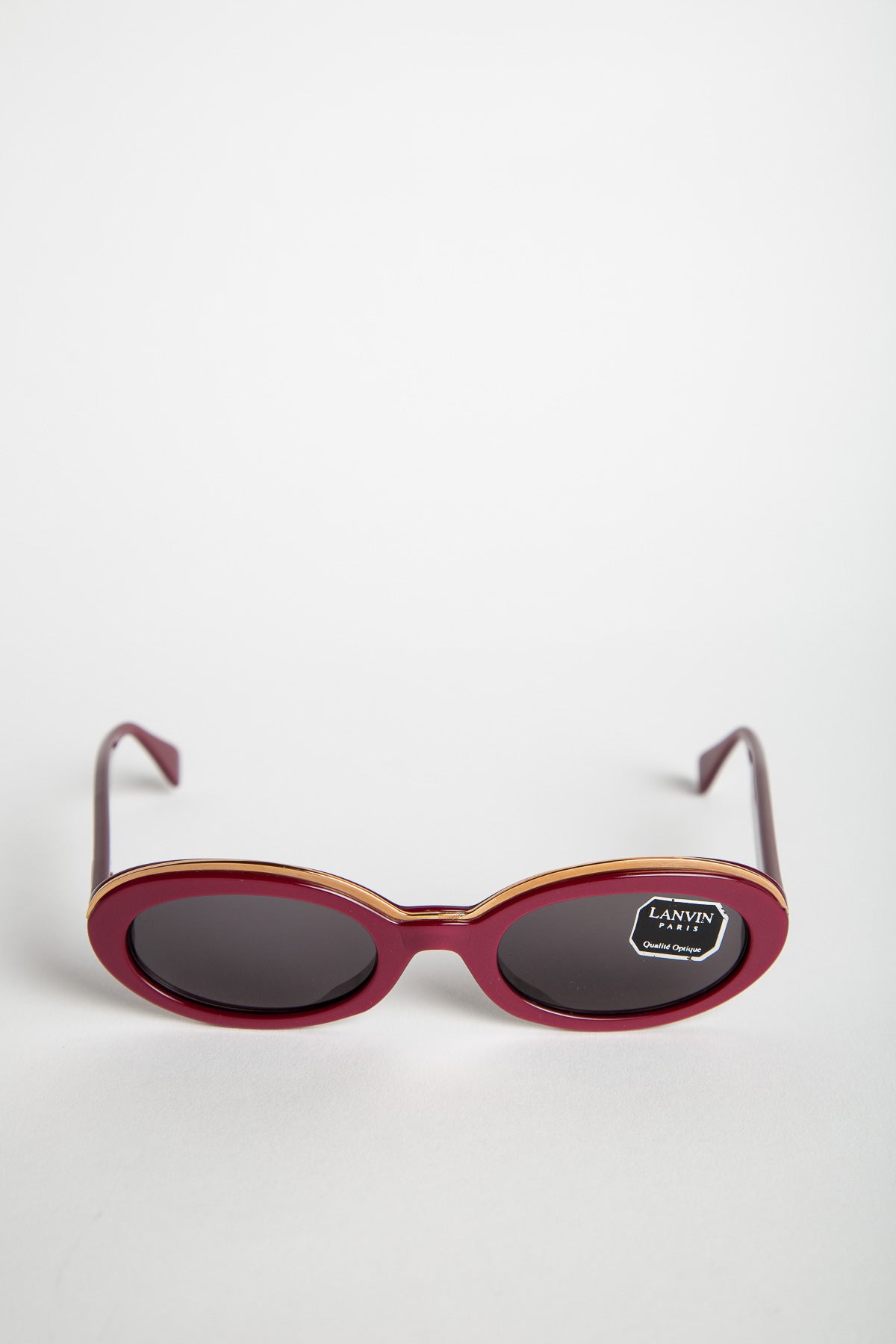 Vintage LANVIN Aviator Sunglasses Burgundy Black Case Cloth LV 2101 C 03 France Lanvin Black Sunglasses for Women for sale | eBay main image 4