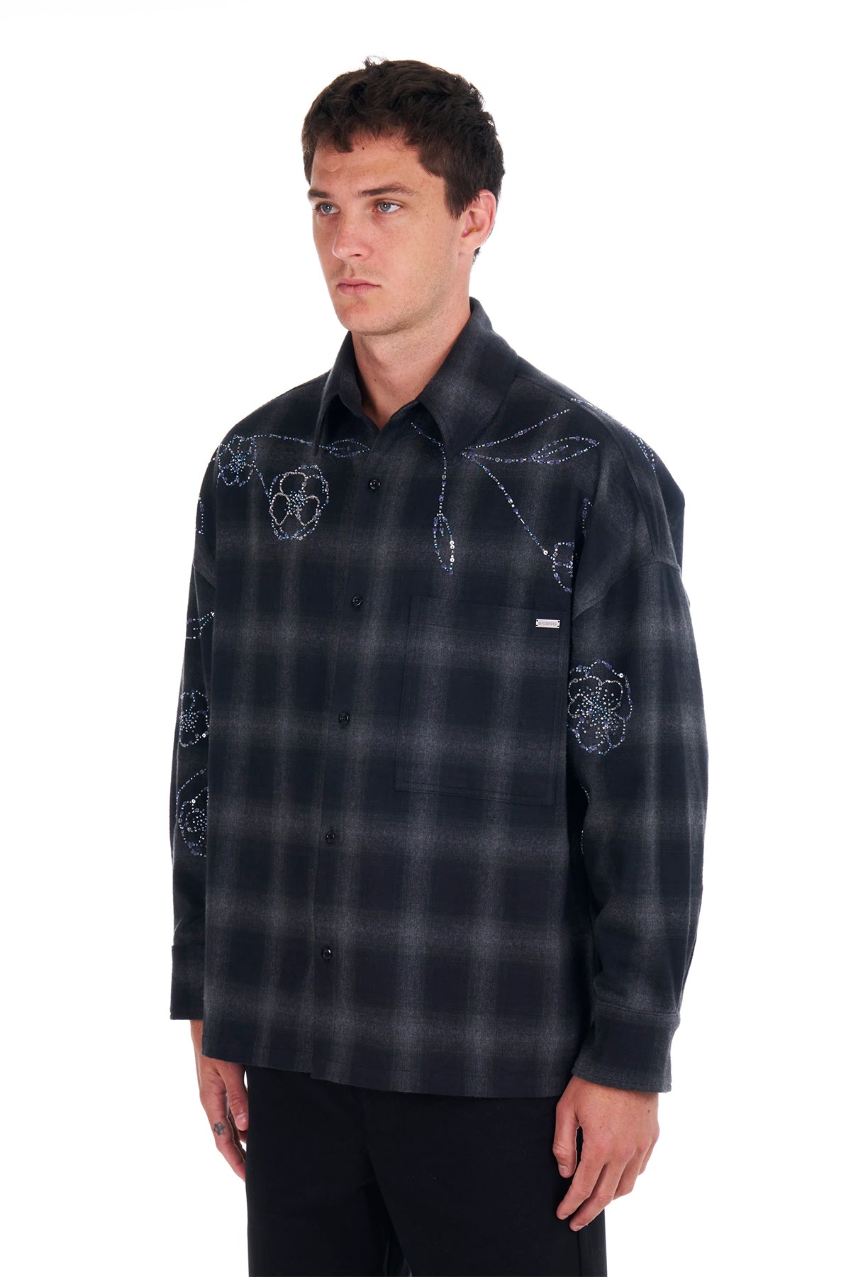 NAHMIAS | PLAID BEAD OVERSIZED SHIRT