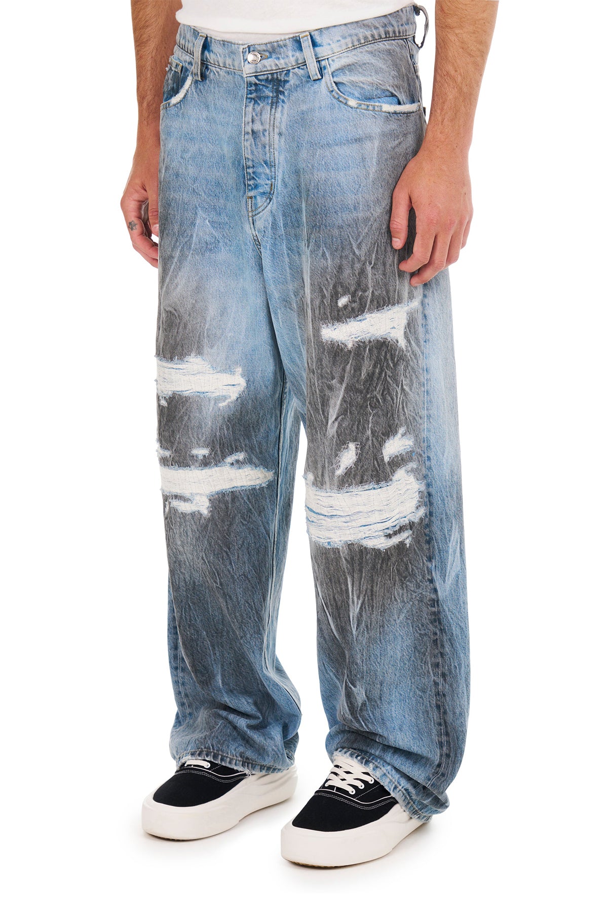 NAHMIAS | THRASHED BAGGY JEANS - MAXFIELD LA