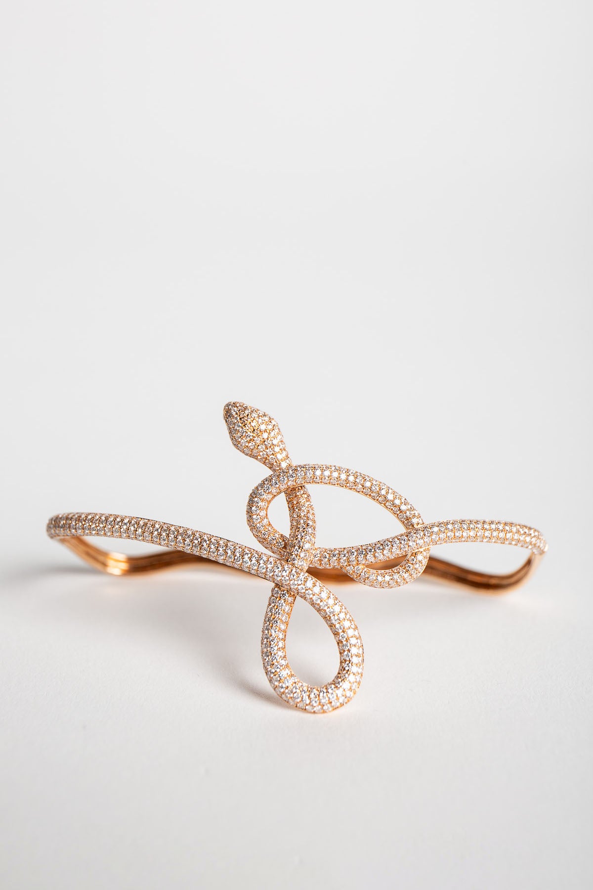 STEFERE | ROSE GOLD & DIAMOND SNAKE PALM RING