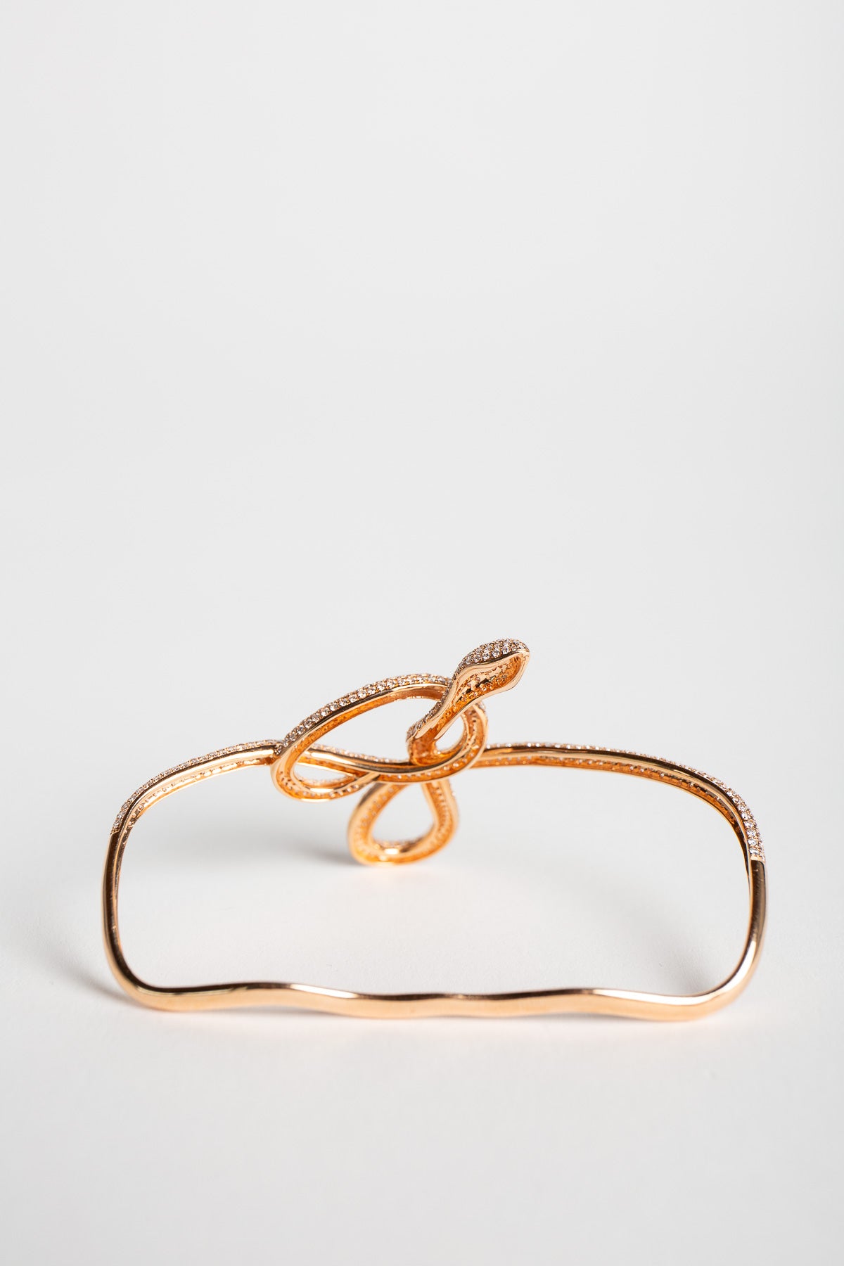 STEFERE | ROSE GOLD & DIAMOND SNAKE PALM RING