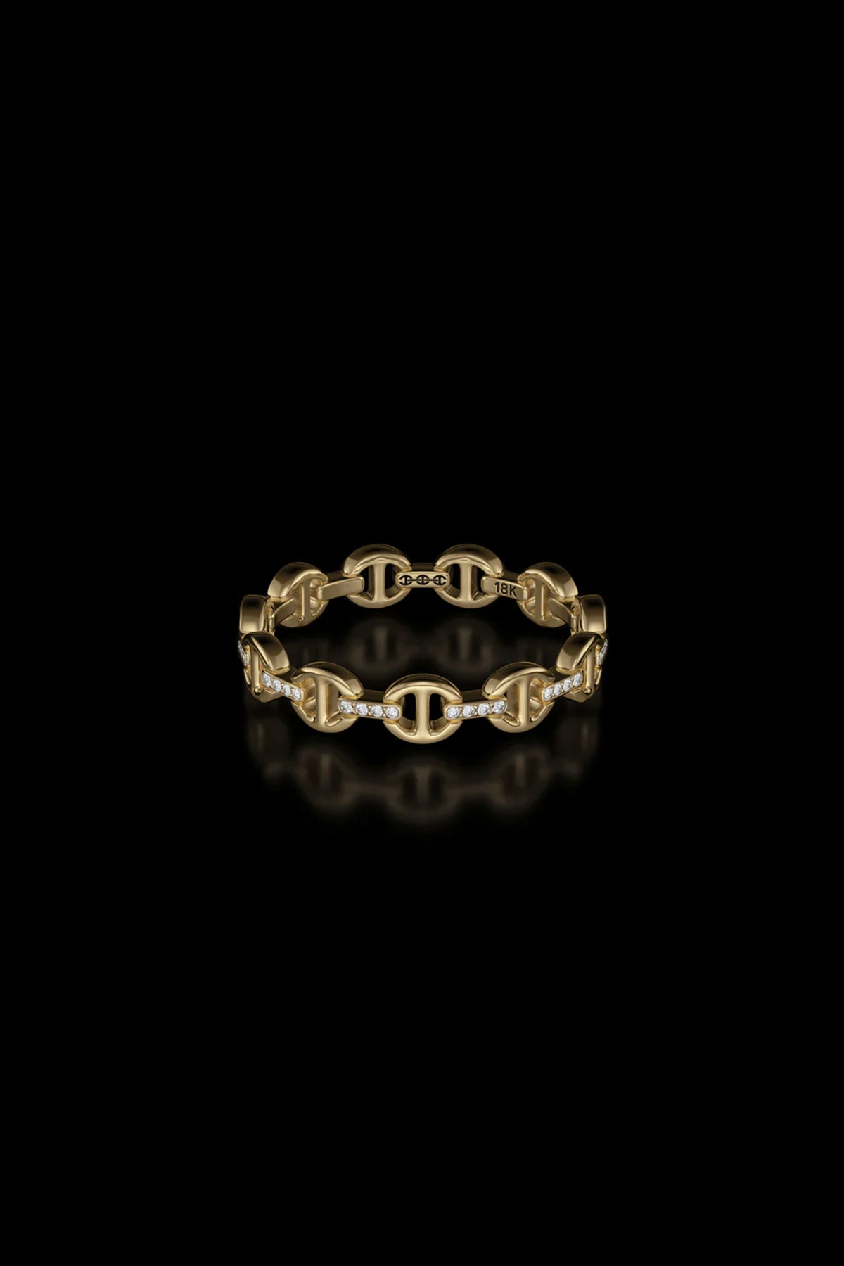 HOORSENBUHS | MICRO DAME TRI-LINK II WITH DIAMOND BRIDGES RING - MAXFIELD LA