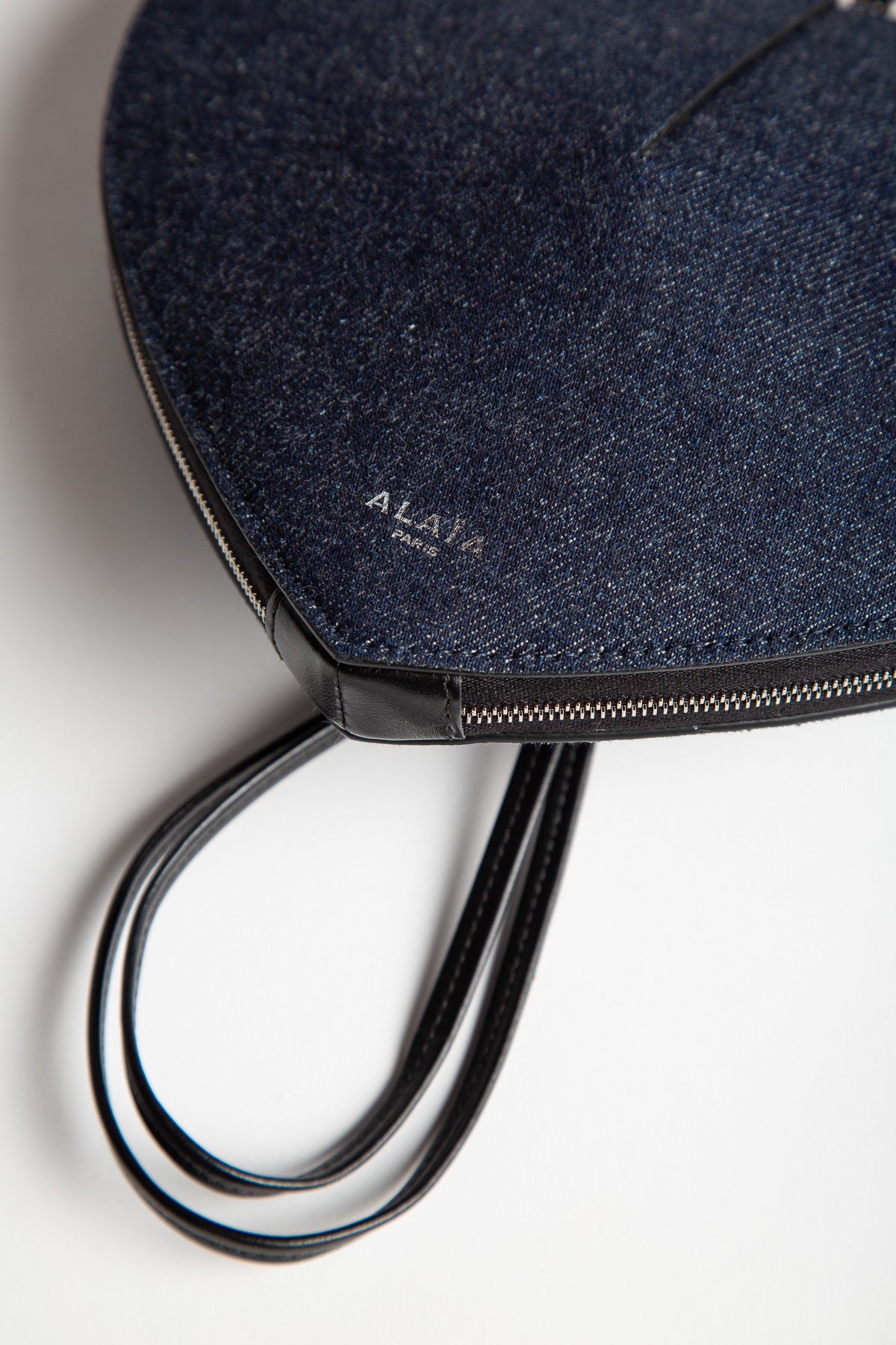ALAÏA | LE COEUR IN DENIM AND LEATHER
