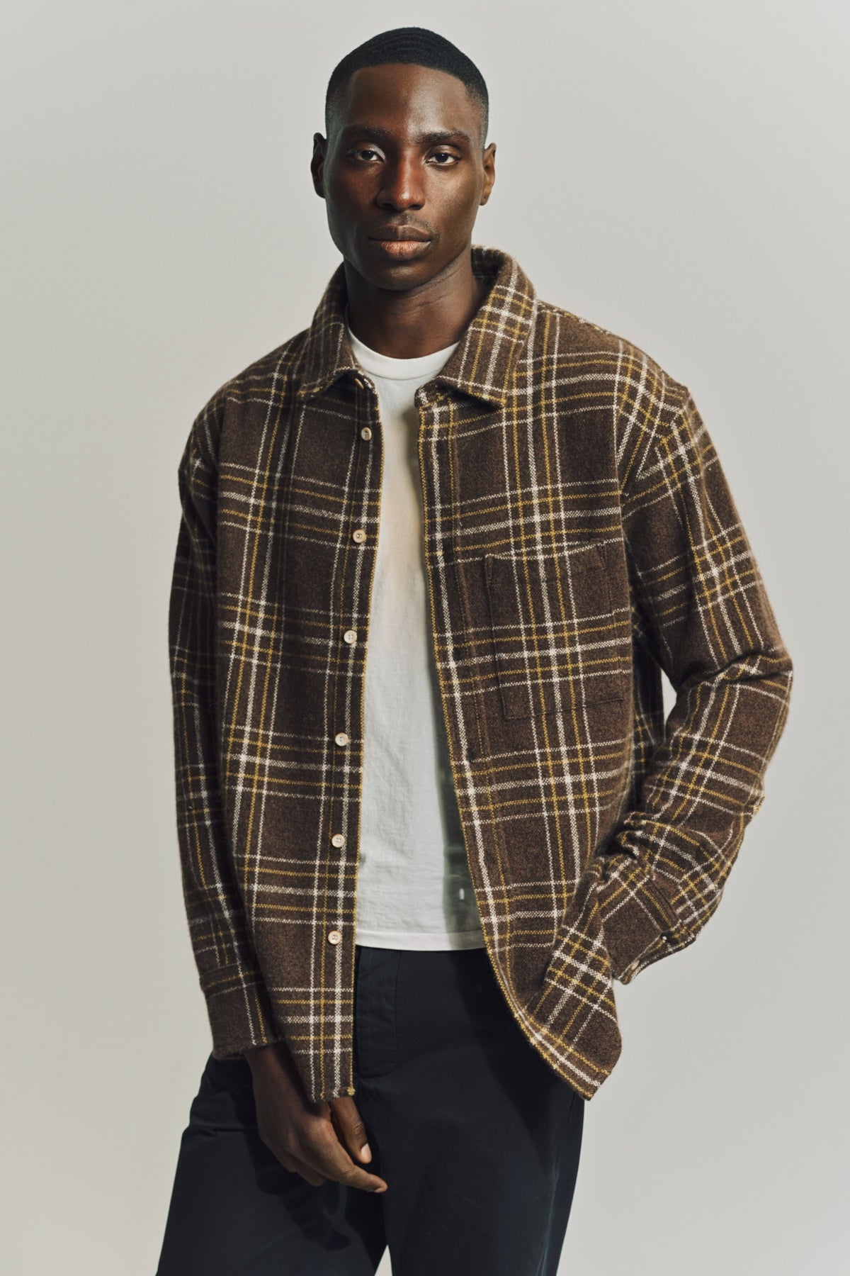 THE ELDER STATESMAN | SABLE PLAID OVERSHIRT