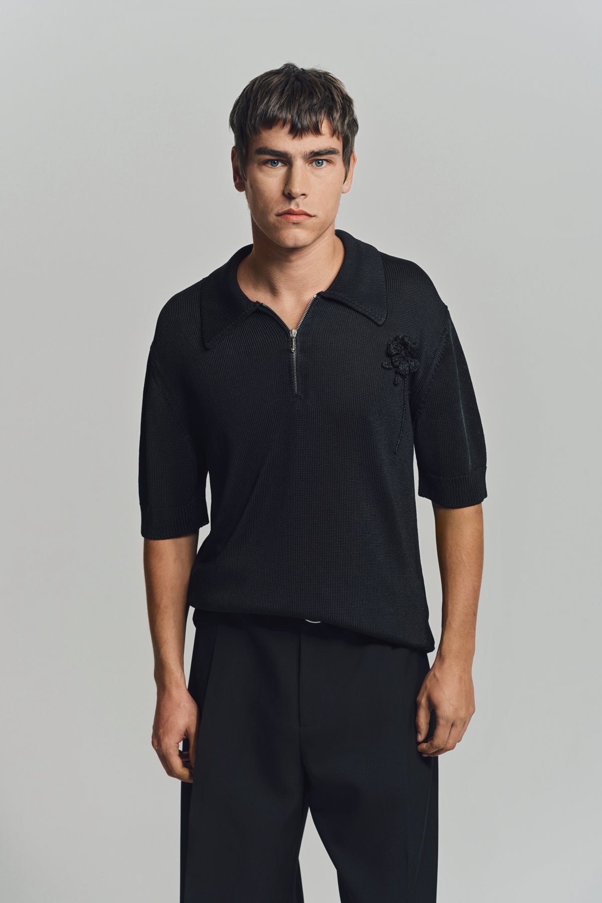 JIL SANDER | CROCHET FLOWER POLO