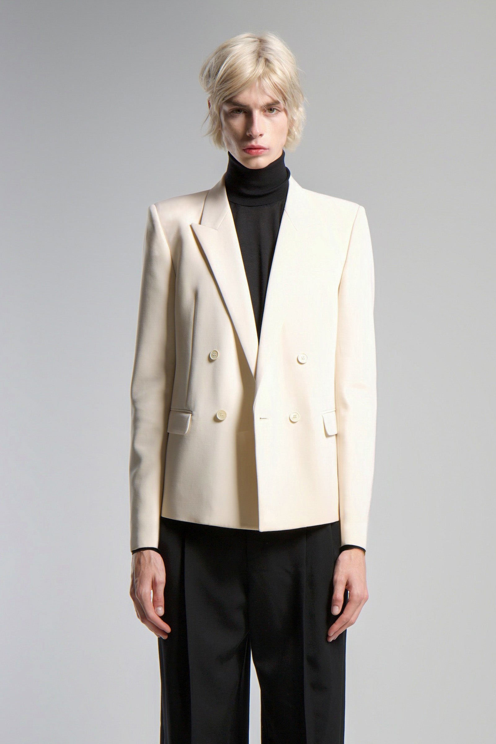 SAINT LAURENT | BARATHEA DOUBLE BREASTED BLAZER