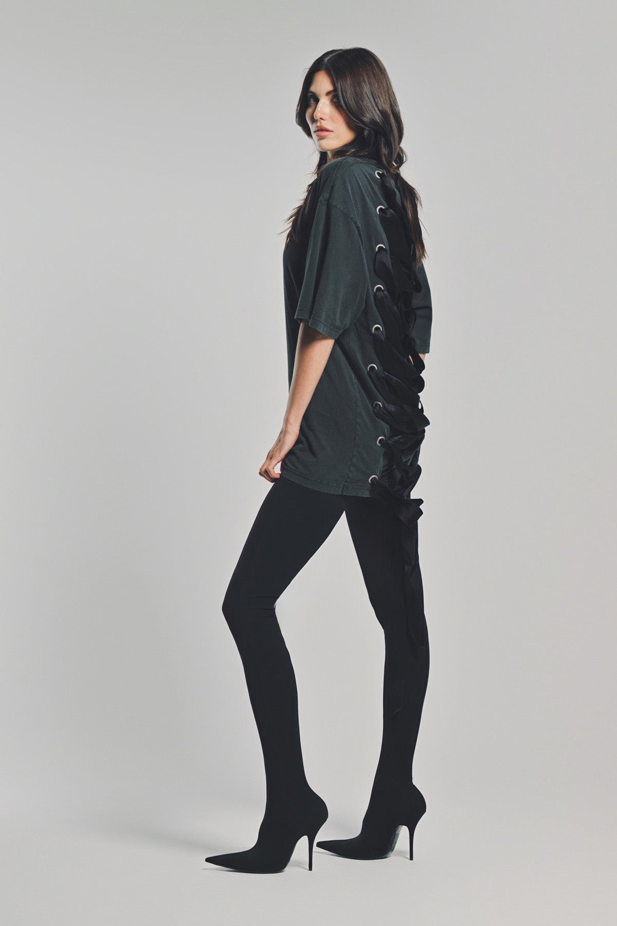 BALENCIAGA | LACE-UP T-SHIRT