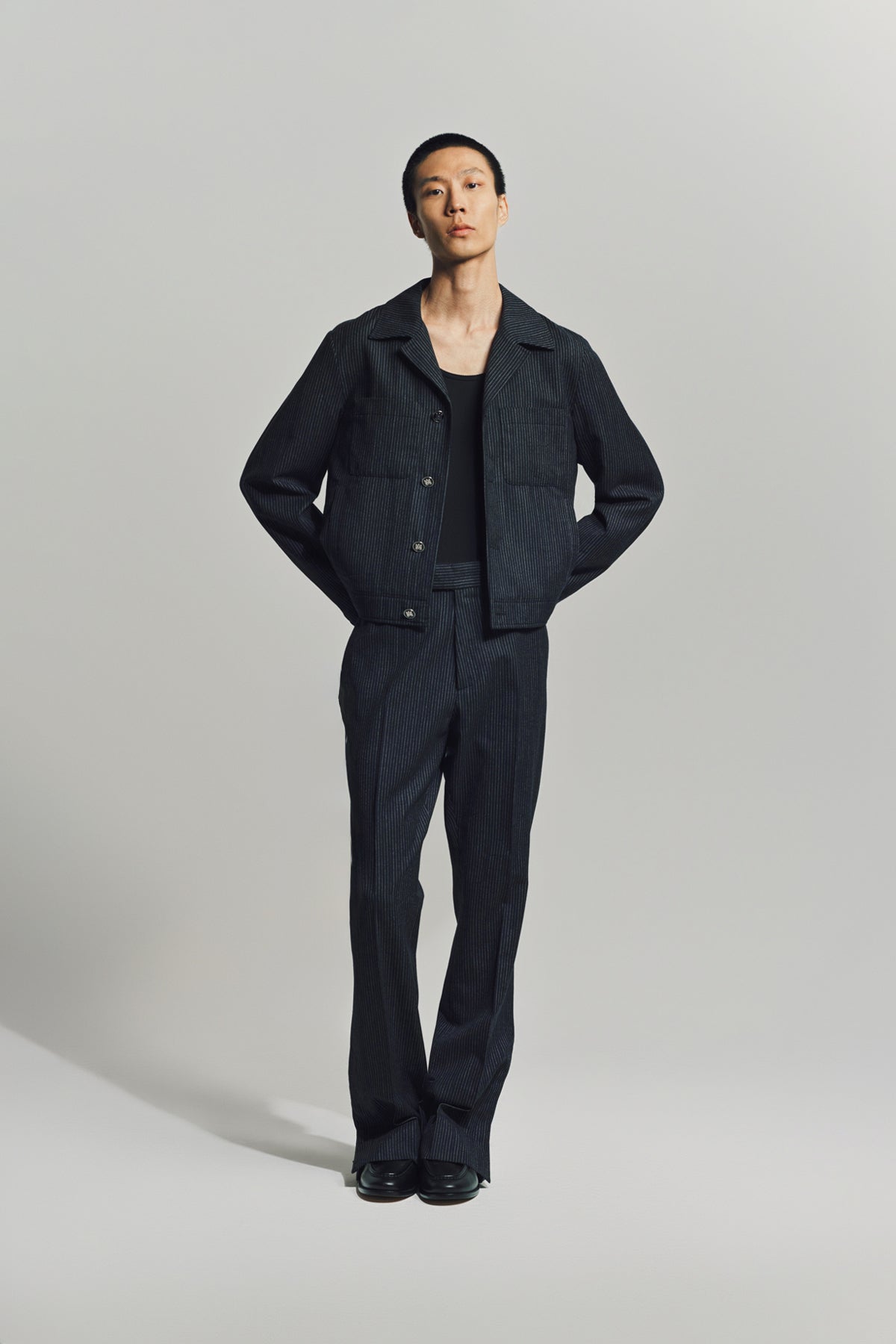 AMIRI | PINSTRIPE CADET JACKET - MAXFIELD LA