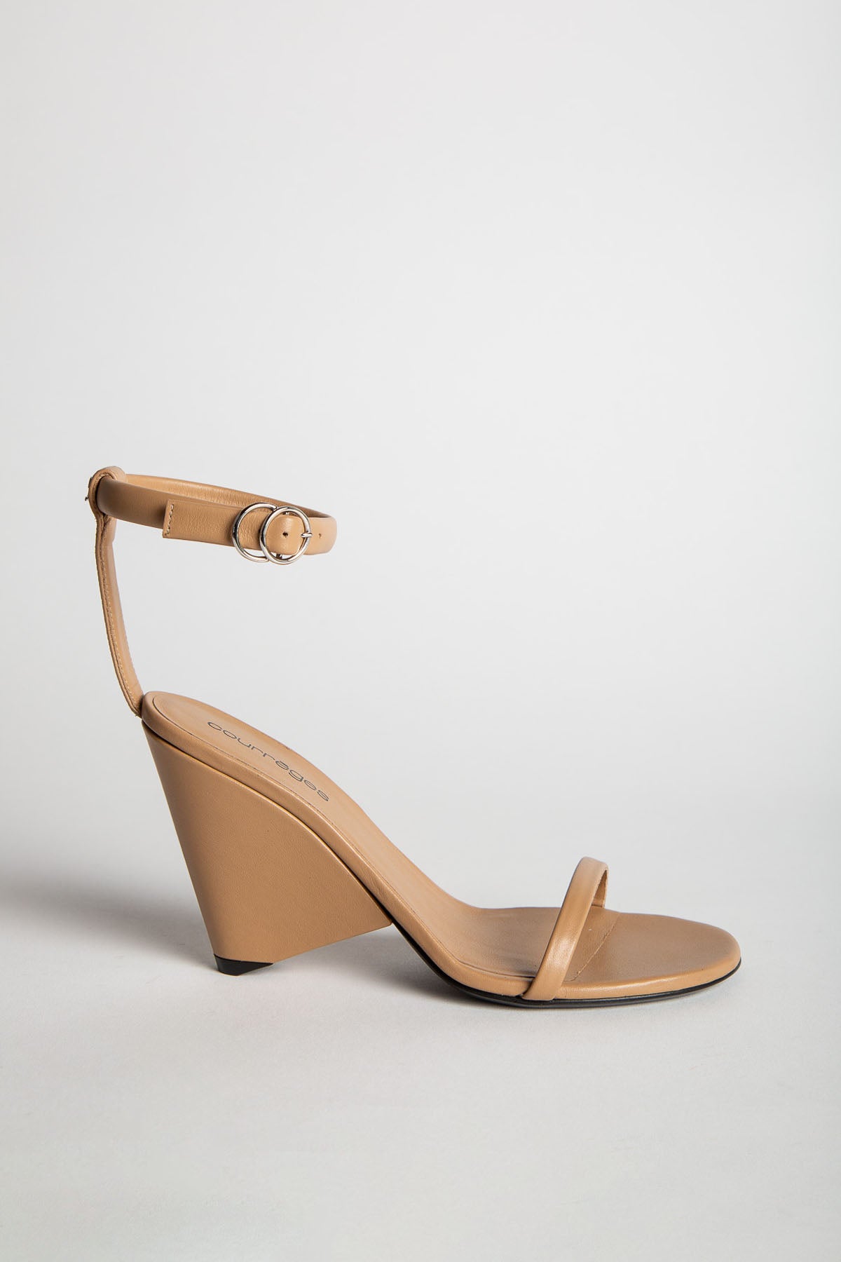 COURRÈGES | OBLIQUE LEATHER SANDALS