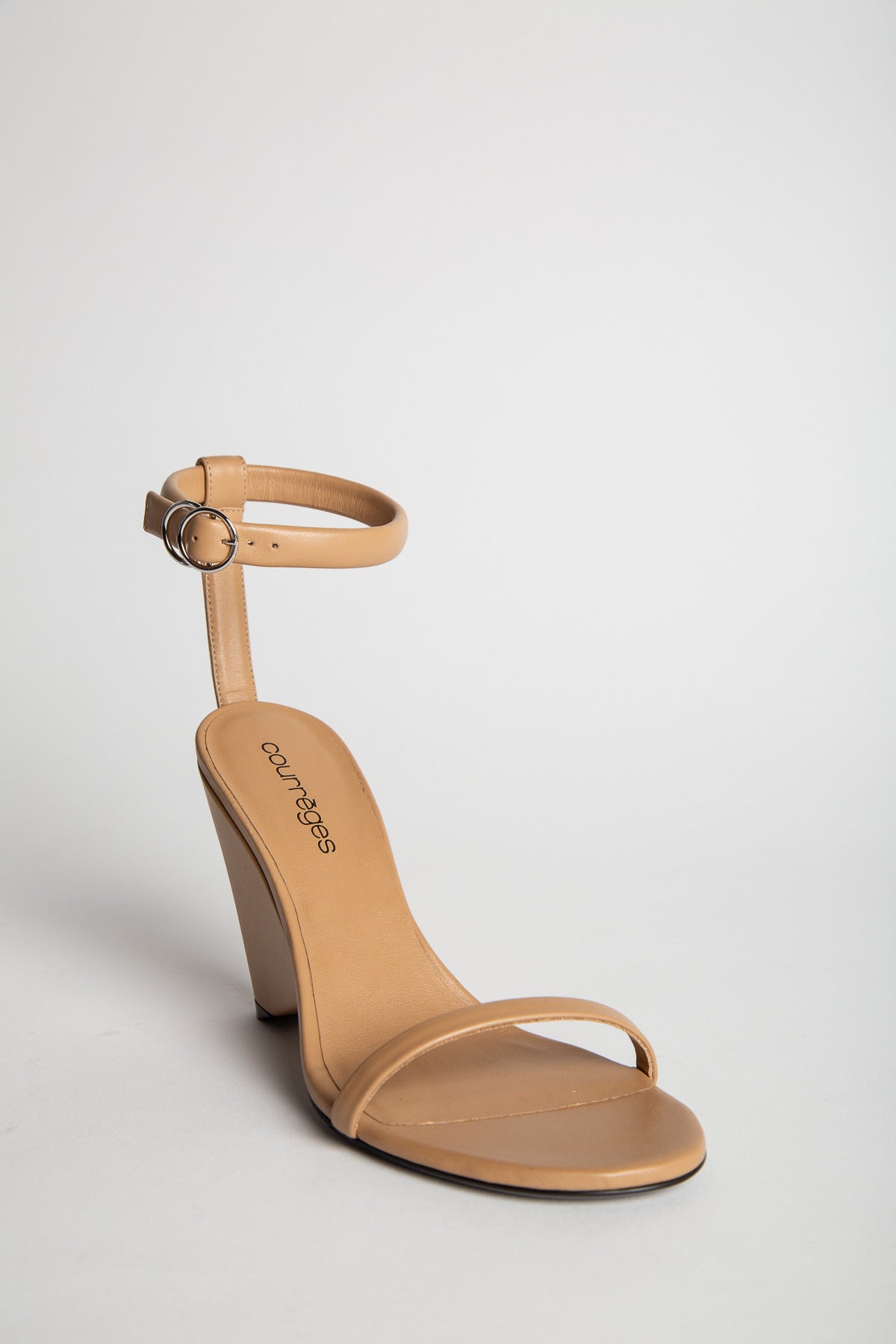 COURRÈGES | OBLIQUE LEATHER SANDALS