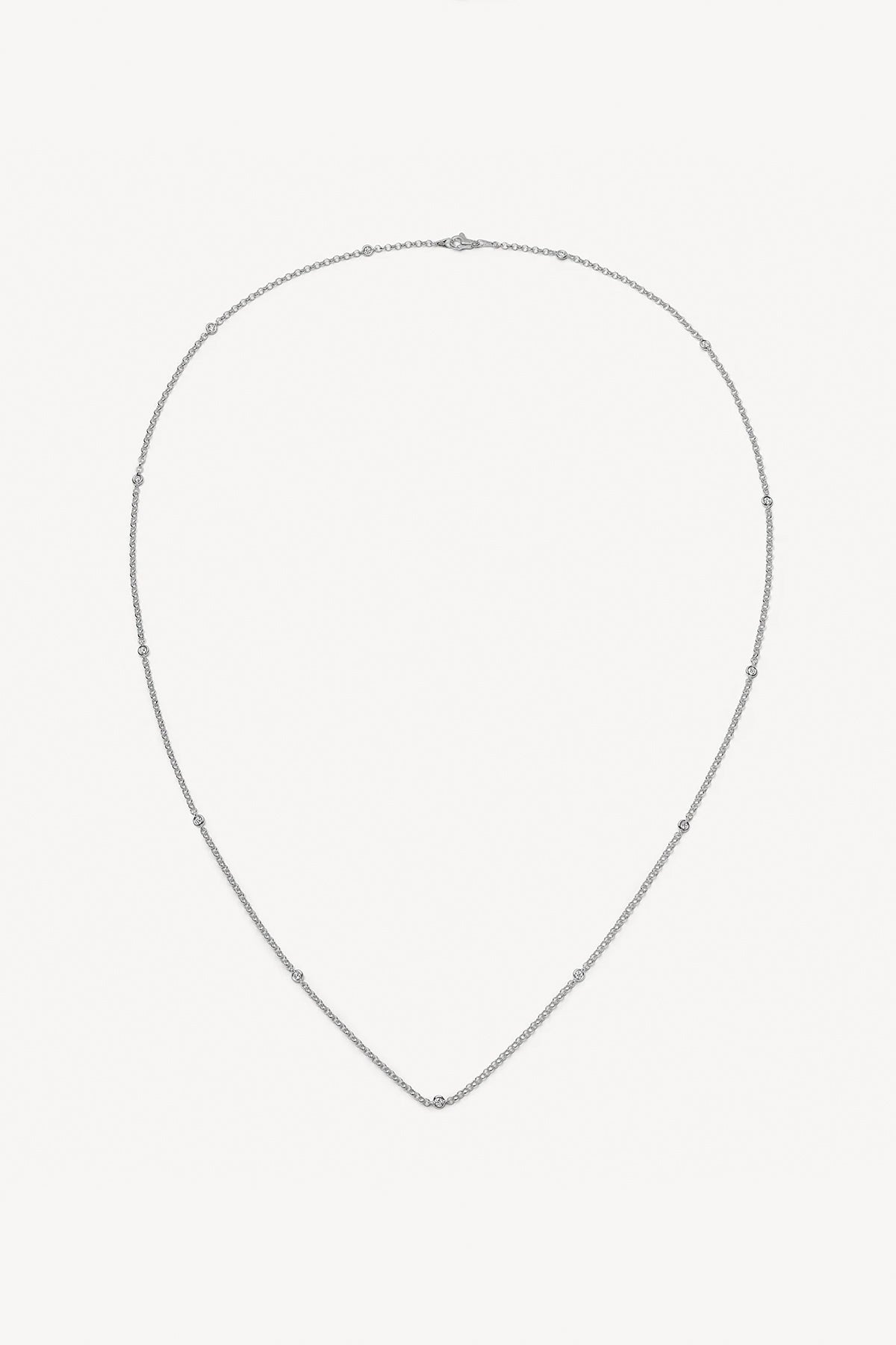 LOQUET LONDON | THE DIAMOND WHITE GOLD LONG NECKLACE