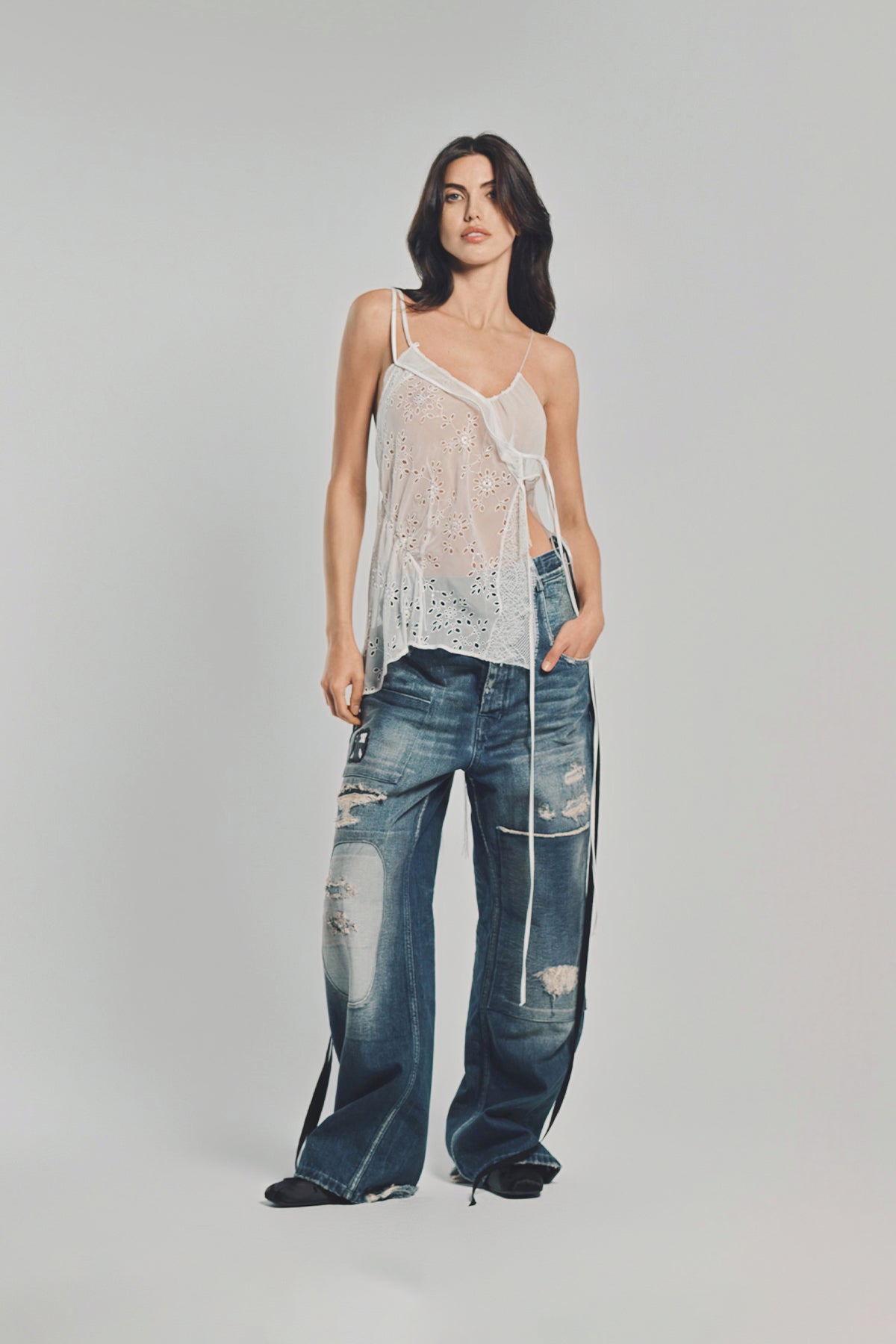 ANN DEMEULEMEESTER | VEPA RAMAGE JACQUARD SLIP TOP