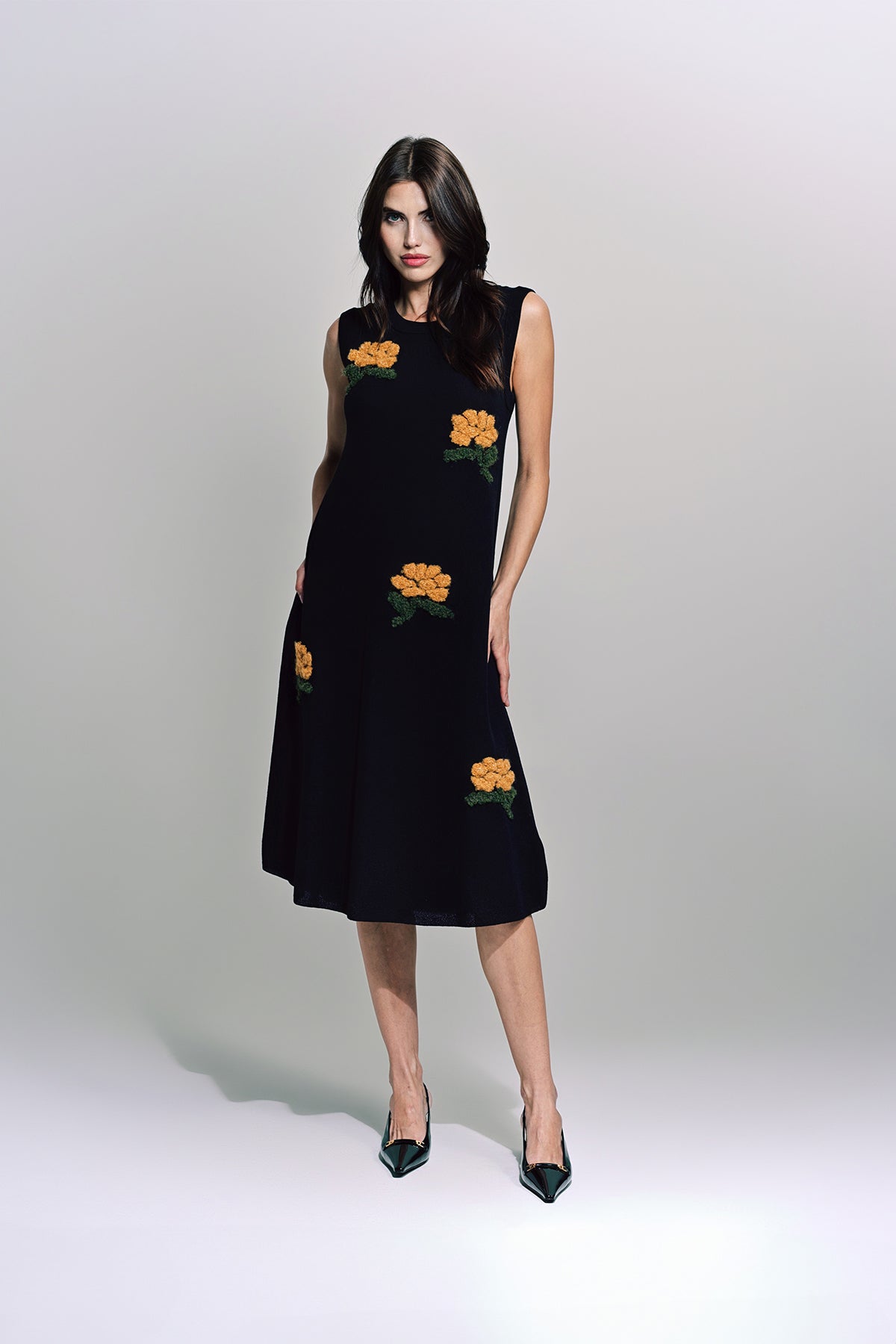 CAROLINE HU | EMBROIDERED FLOWER DRESS - MAXFIELD LA