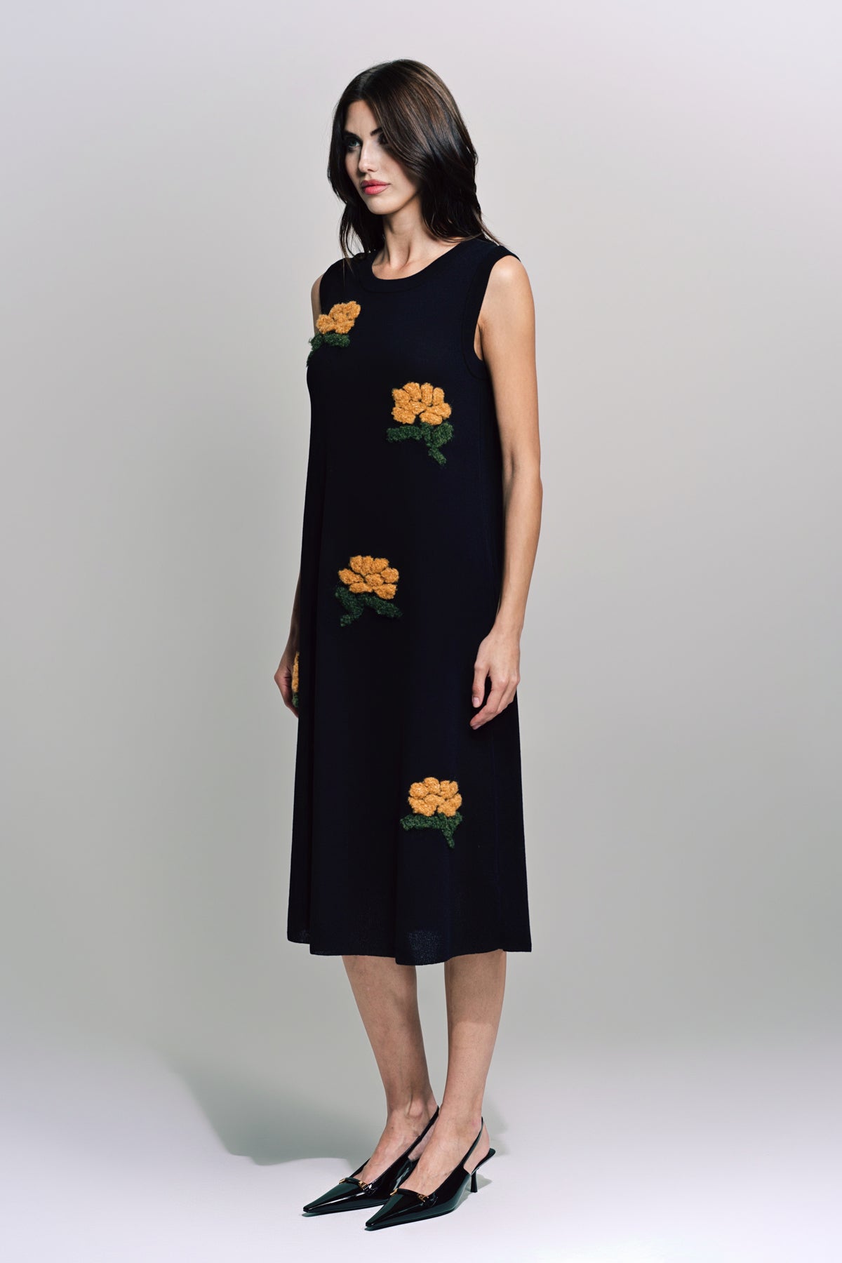 CAROLINE HU | EMBROIDERED FLOWER DRESS - MAXFIELD LA