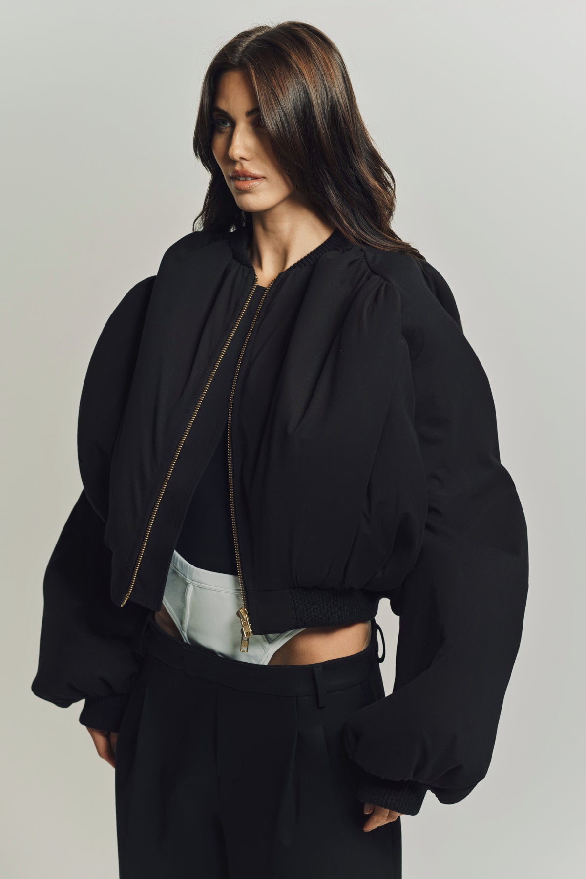 DURAN LANTINK | JERSEY RUCHED BOMBER