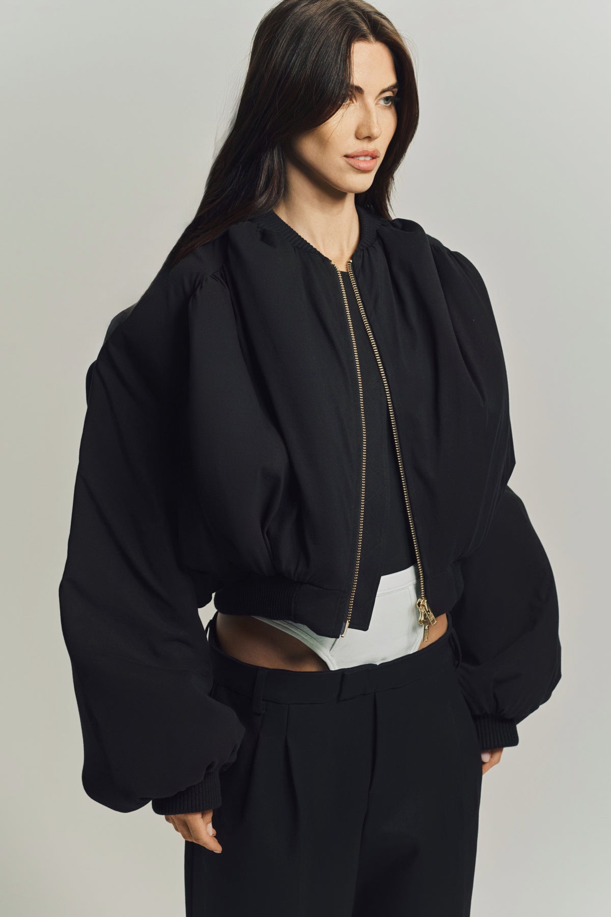 DURAN LANTINK | JERSEY RUCHED BOMBER