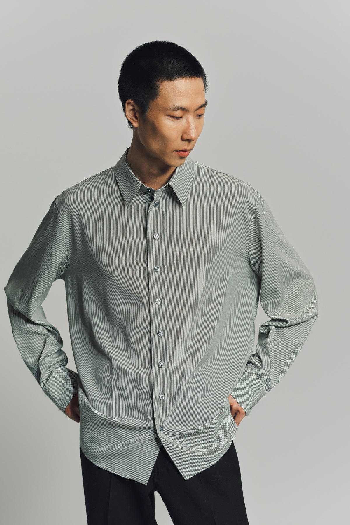 SAINT LAURENT | SHIRT IN STRIPED SILK