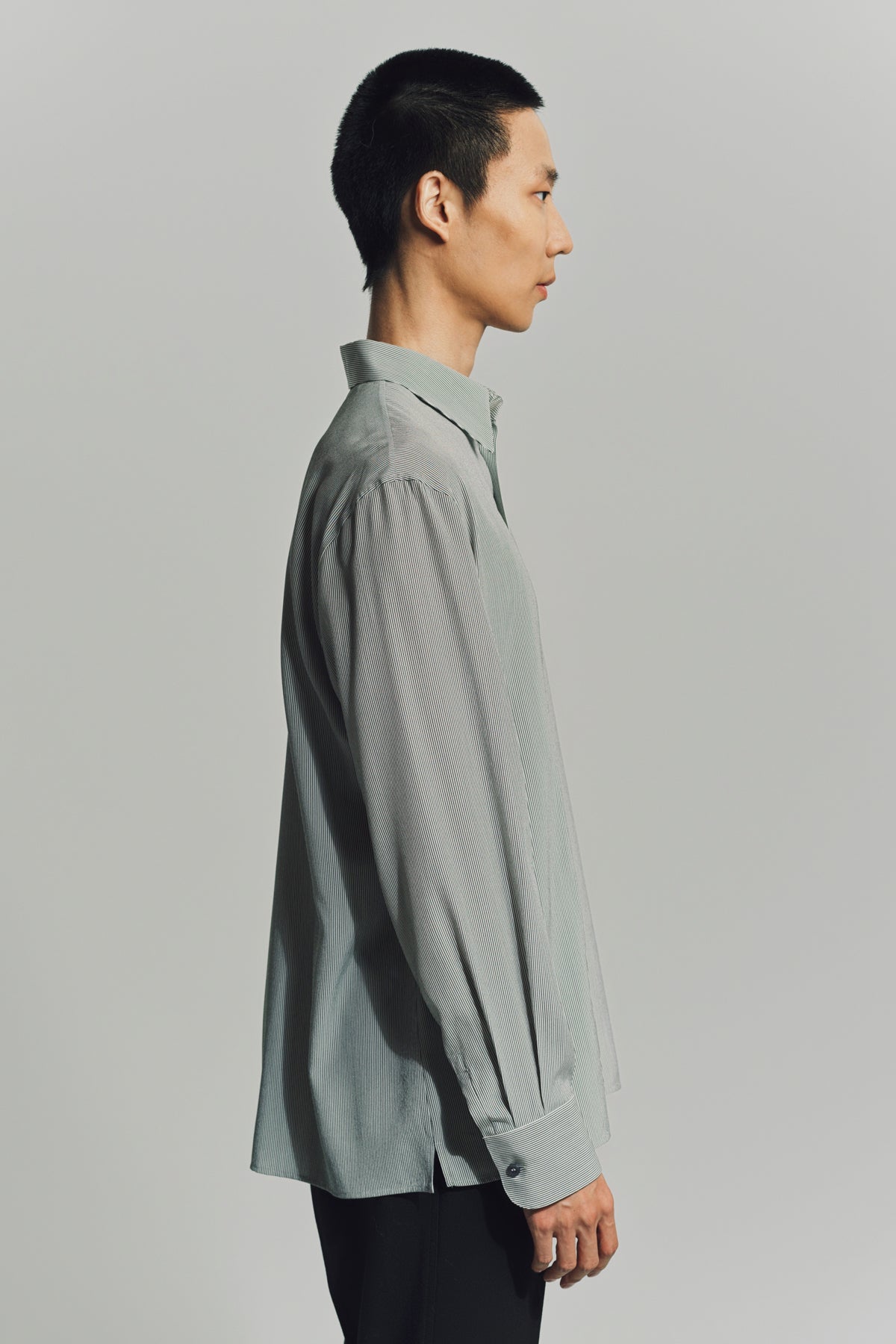 SAINT LAURENT | SHIRT IN STRIPED SILK - MAXFIELD LA