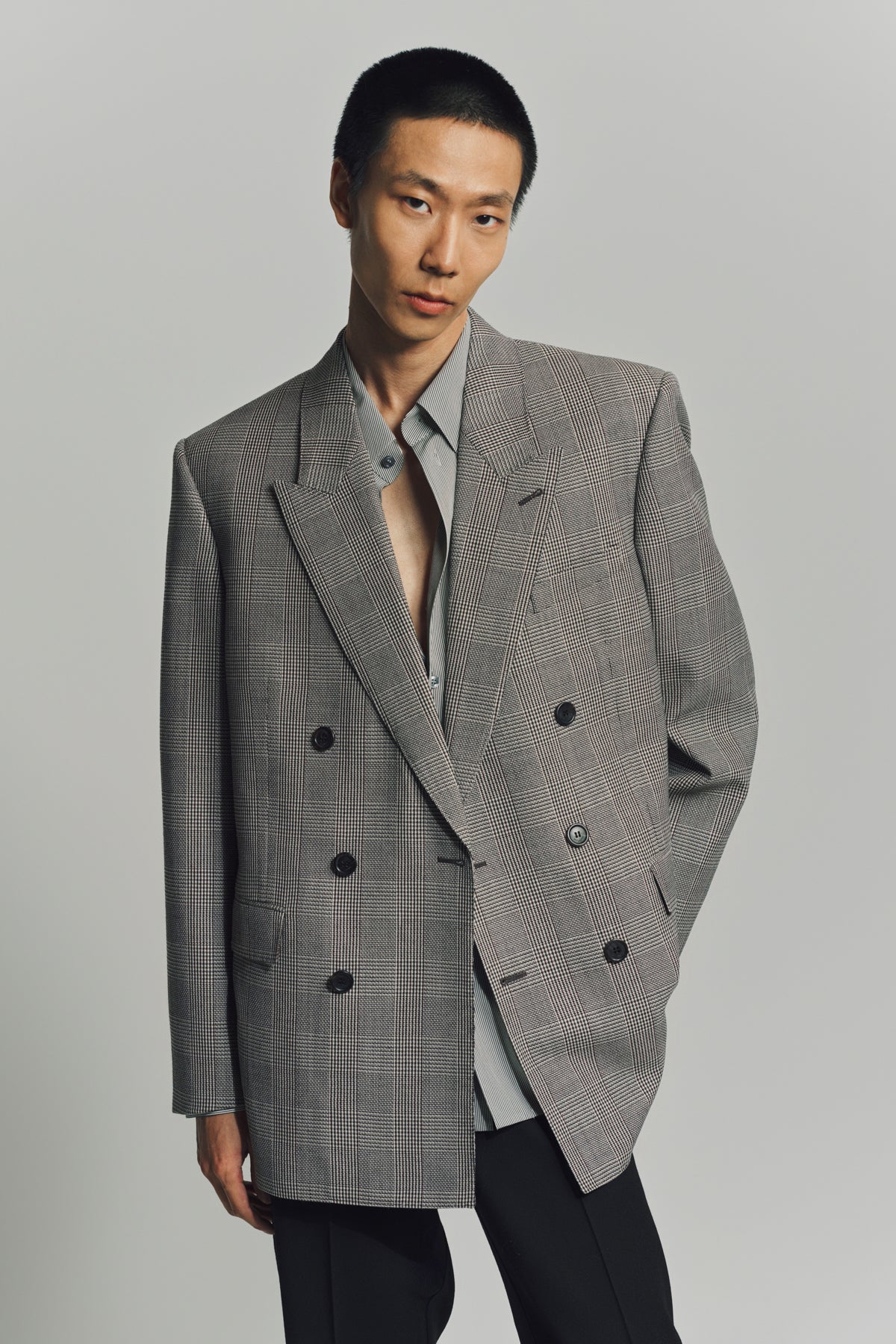 SAINT LAURENT | YVES JACKET IN PRINCE OF WALES WOOL