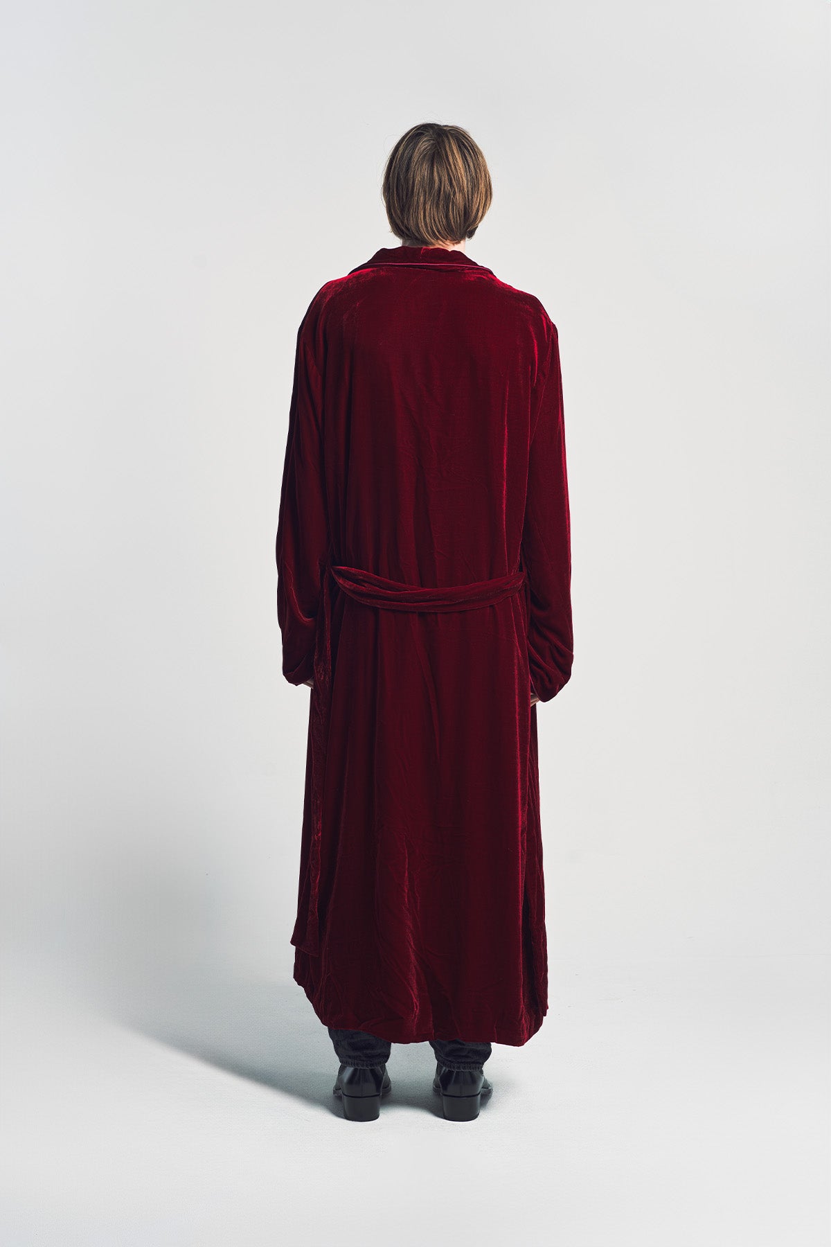 SUSAN BECKER | MEN'S RED SILK & VELVET BAMBERG ROBE