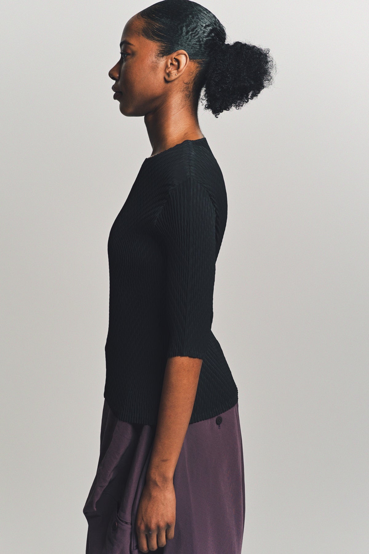 ISSEY MIYAKE | RHOMBUS PLEATED LONG SLEEVE TOP