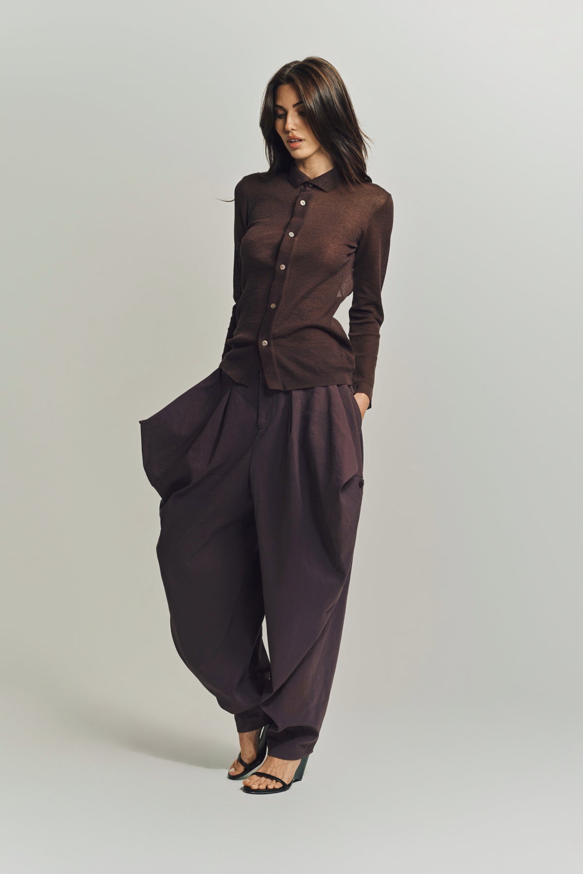 トップス Issey Miyake shrug ISSEY MIYAKE WAVES BLACK TOP - Anemonia