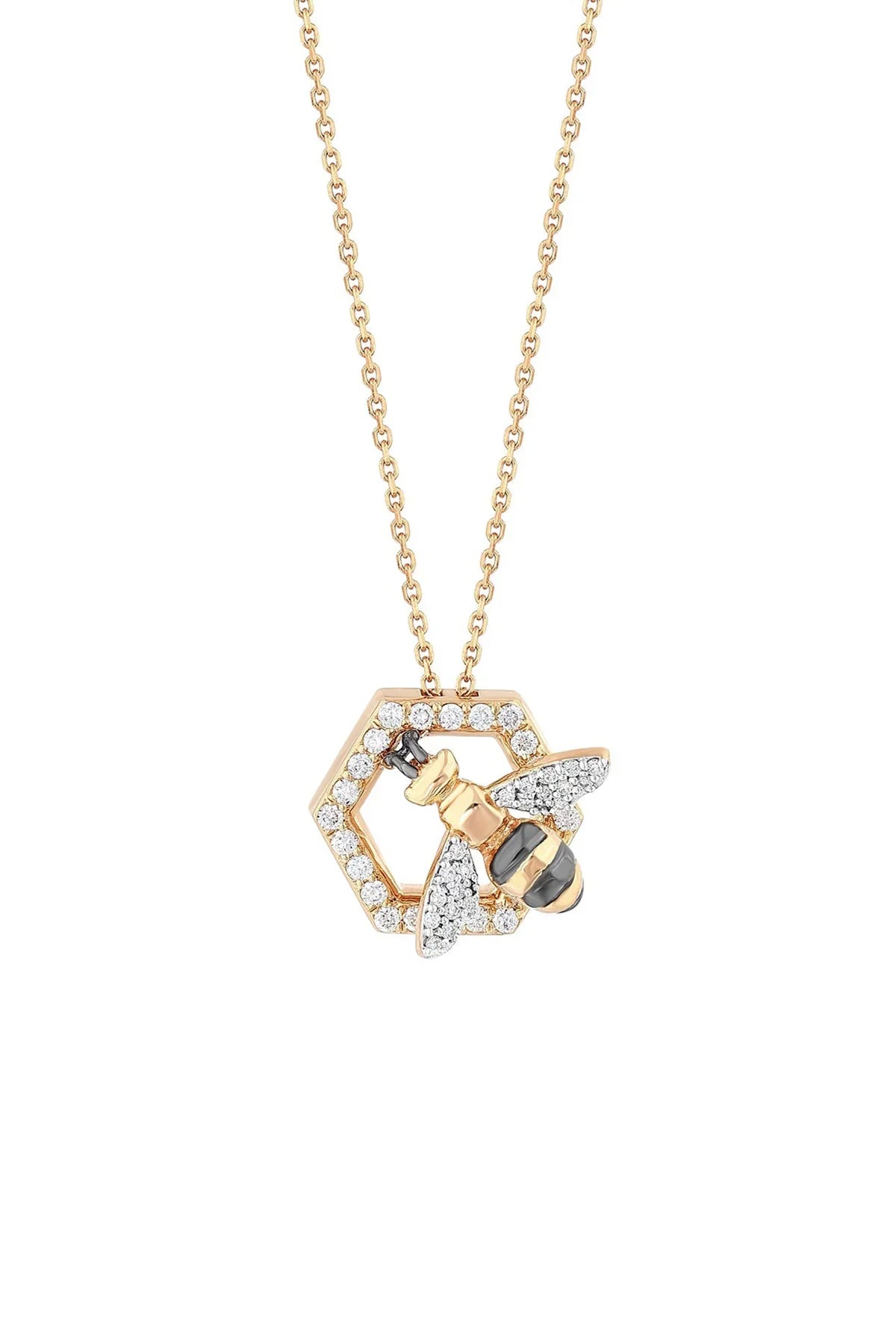 BEE GODDESS | ROSE GOLD QUEEN BEE DIAMOND NECKLACE