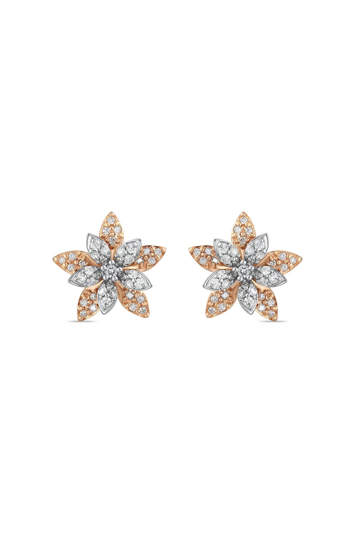BEE GODDESS | ROSE-WHITE GOLD APPLE SEED DIAMOND EARRINGS