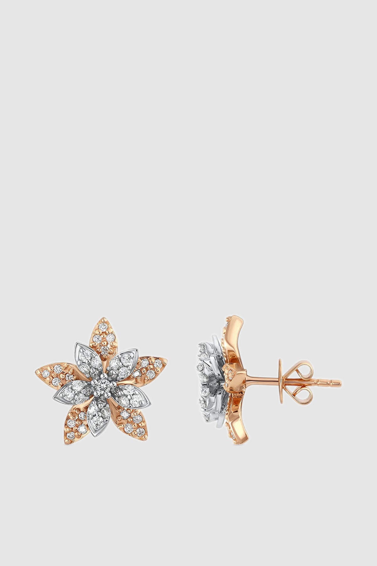 BEE GODDESS | ROSE-WHITE GOLD APPLE SEED DIAMOND EARRINGS