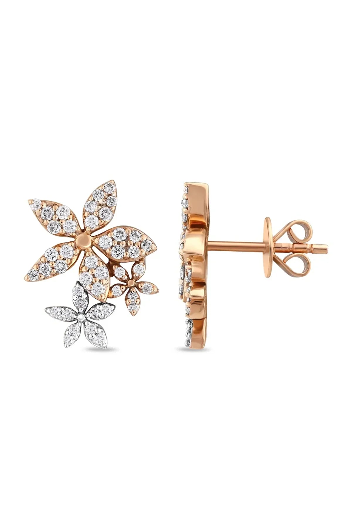 BEE GODDESS | ROSE GOLD APPLE SEED DIAMOND EARRINGS