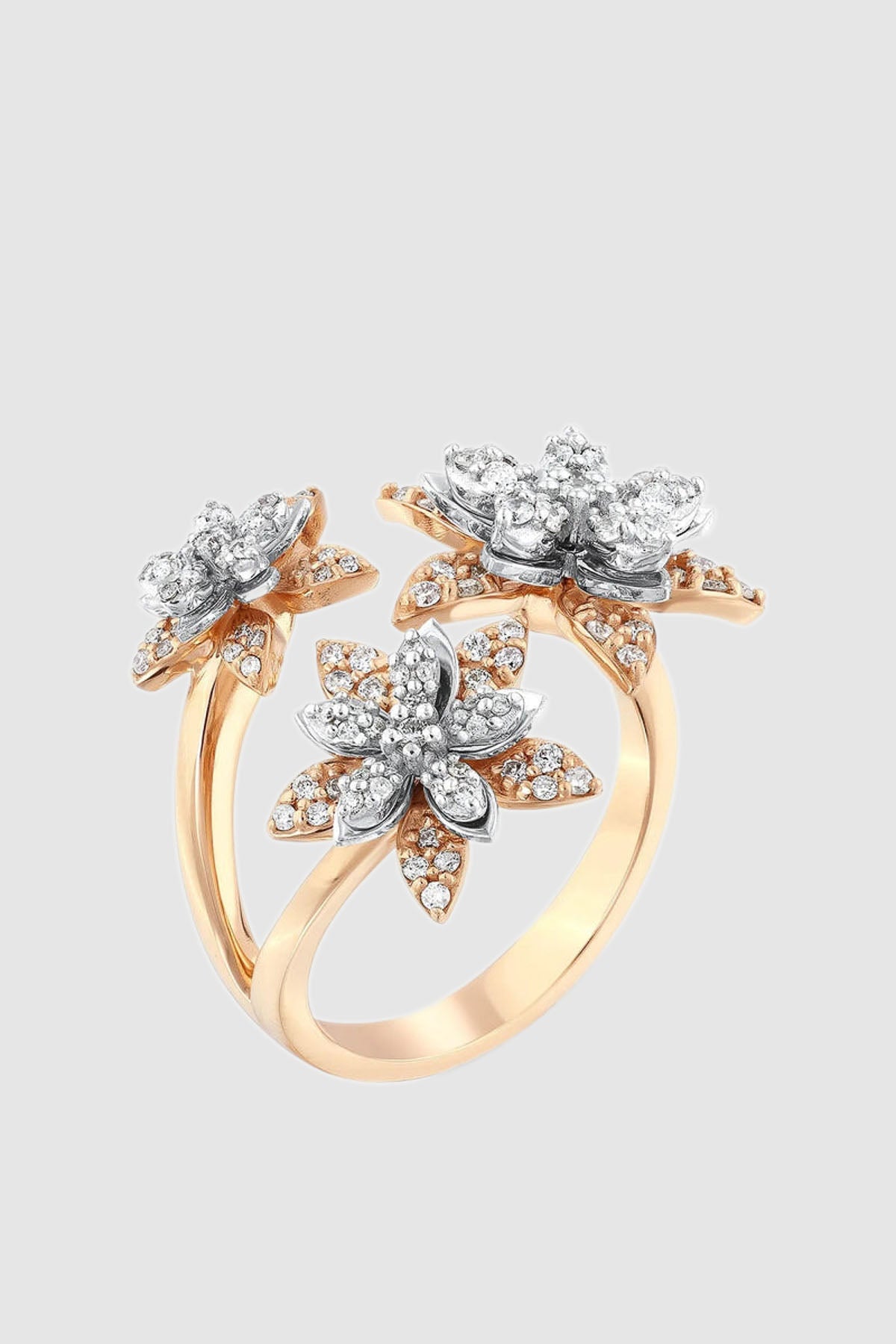 BEE GODDESS | ROSE-WHITE GOLD APPLE SEED DIAMOND RING