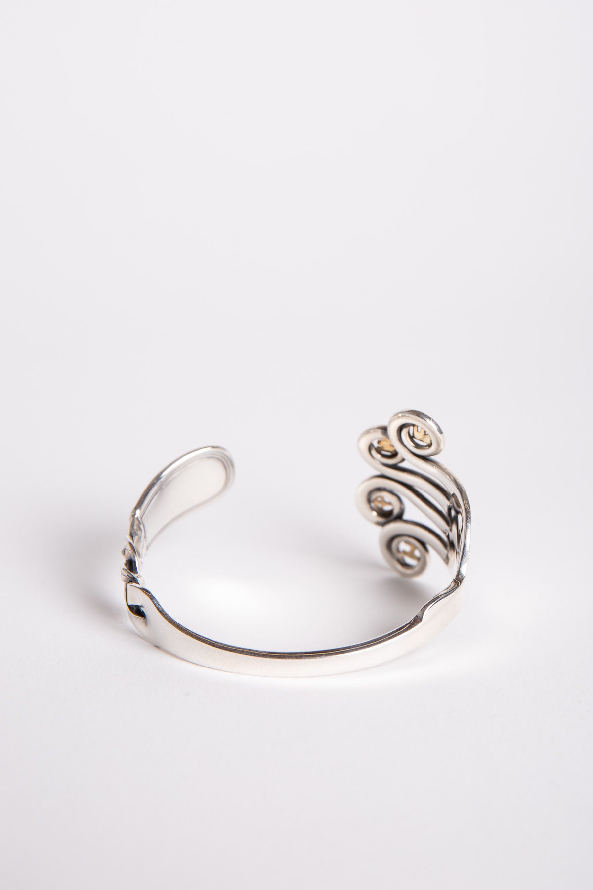 BLIND MAN TOGS | 18K YELLOW GOLD AND STERLING SILVER FORK LOVE BRACELET - MAXFIELD LA