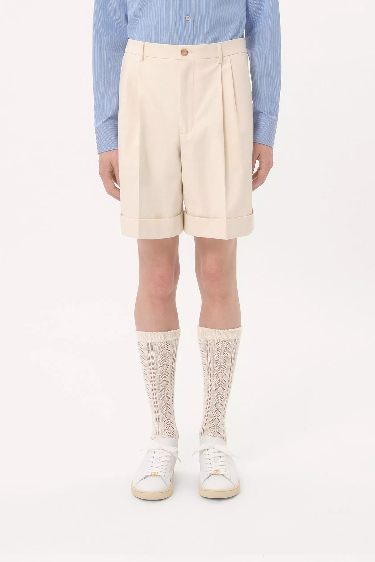 VALENTINO | COTTON CANVAS CUFFED BERMUDA SHORT