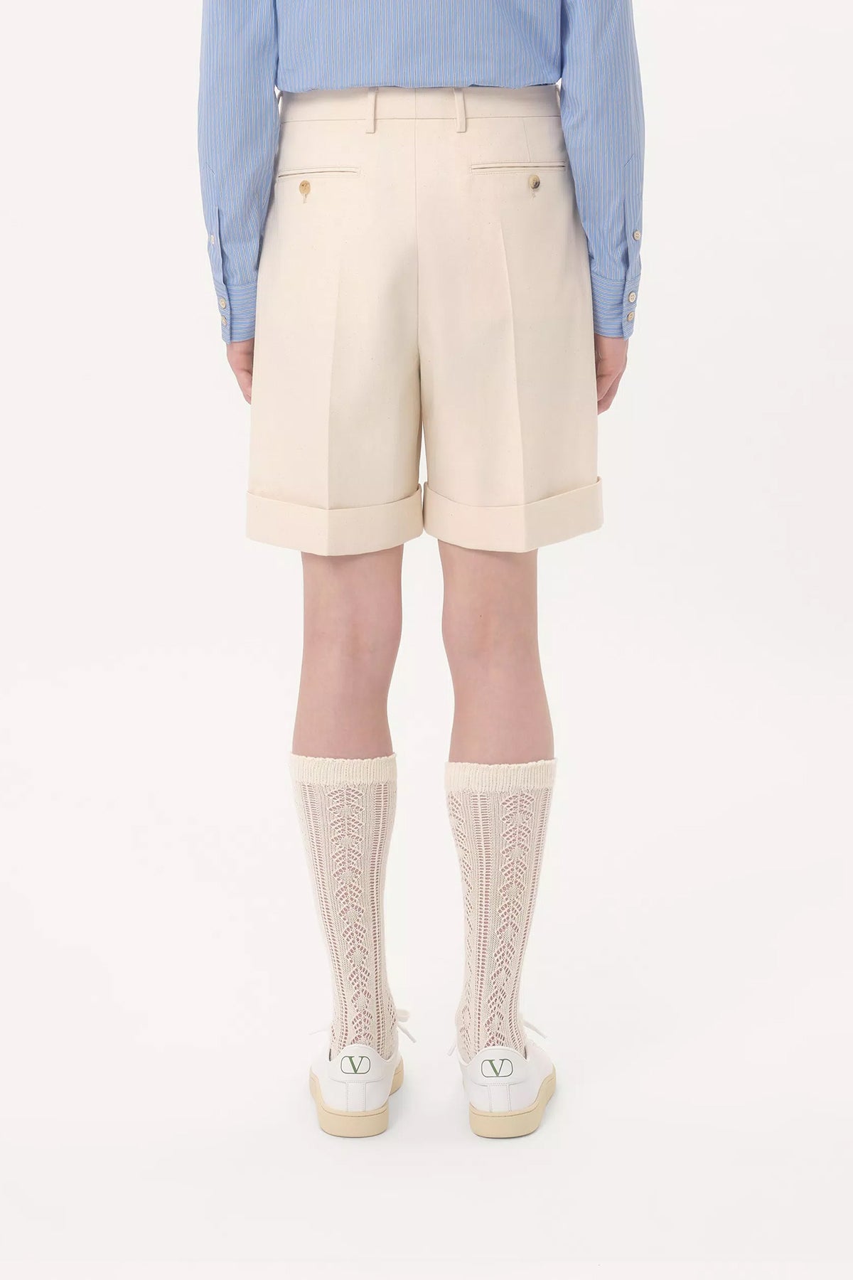 VALENTINO | COTTON CANVAS CUFFED BERMUDA SHORT