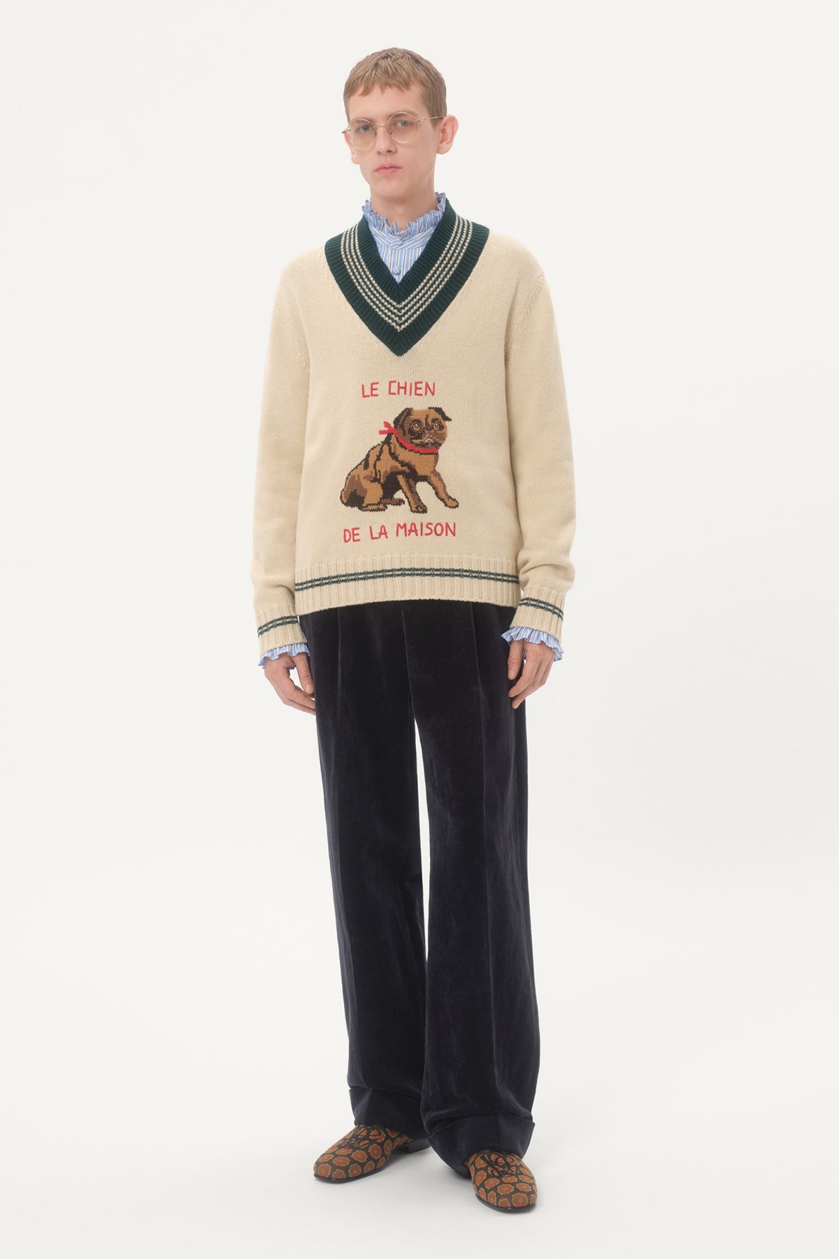 VALENTINO | LE CHIEN V-NECK SWEATER