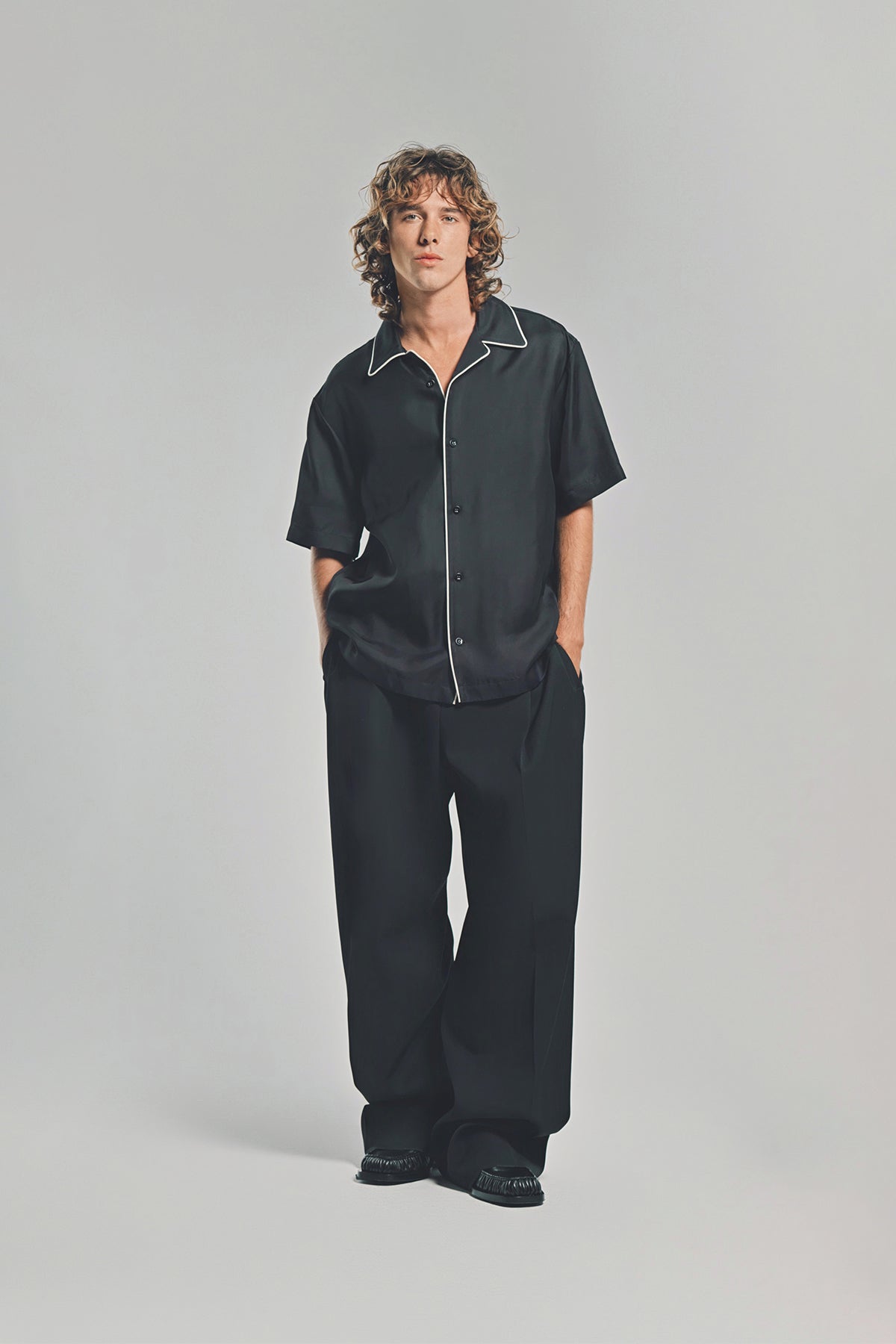 JIL SANDER | VISCOSE PIPING SHORT SLEEVE SHIRT