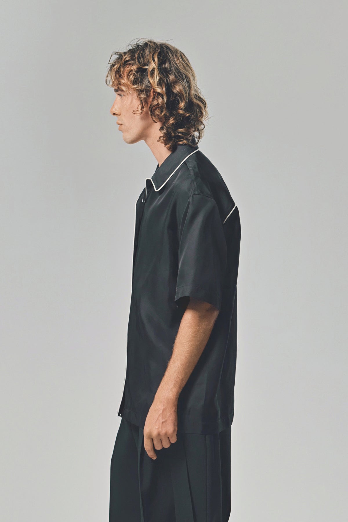 JIL SANDER | VISCOSE PIPING SHORT SLEEVE SHIRT
