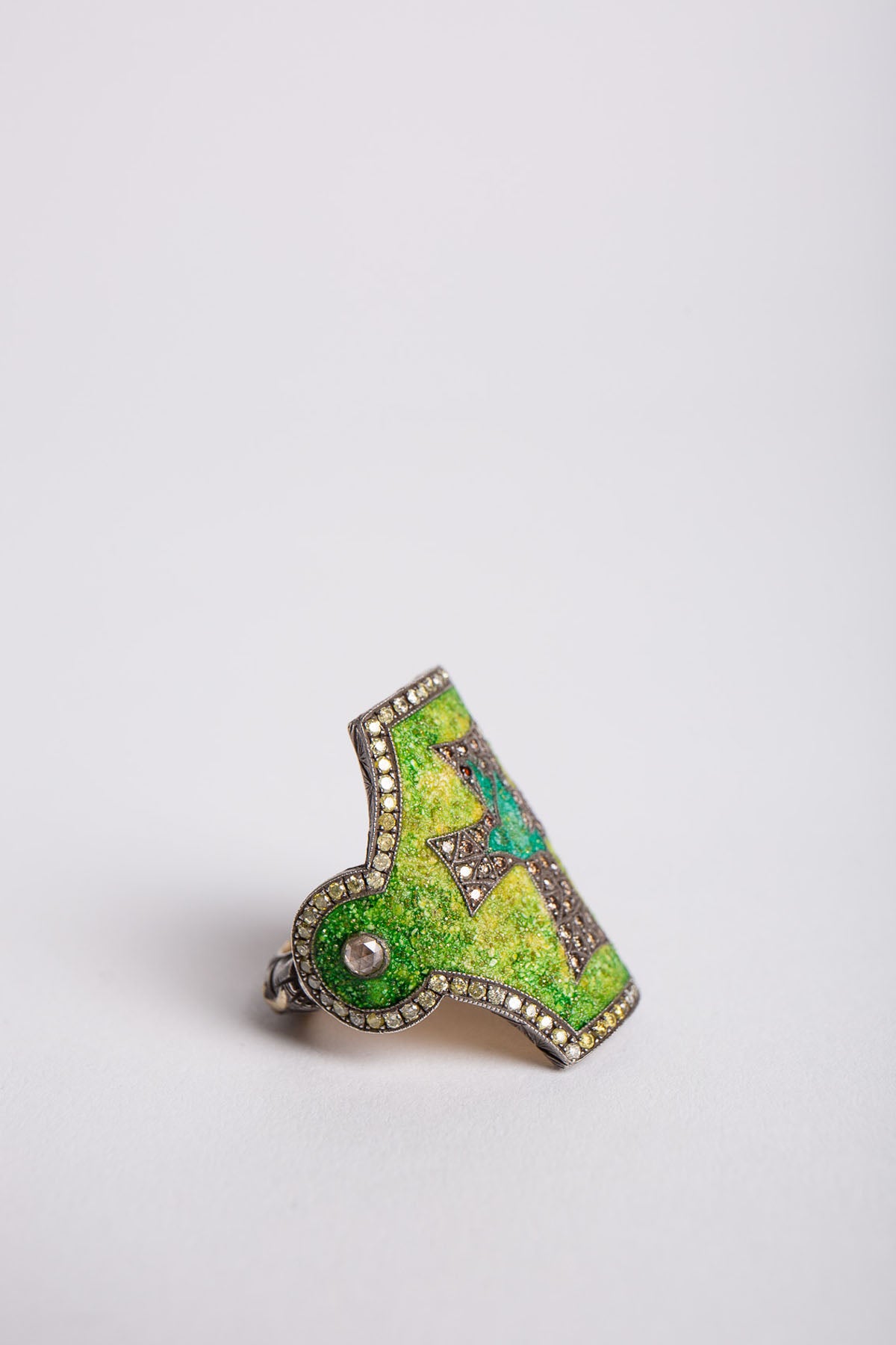 SEVAN BIÇAKÇI | 24K YELLOW GOLD, ROSE GOLD, STERLING SILVER, AND DIAMOND RING
