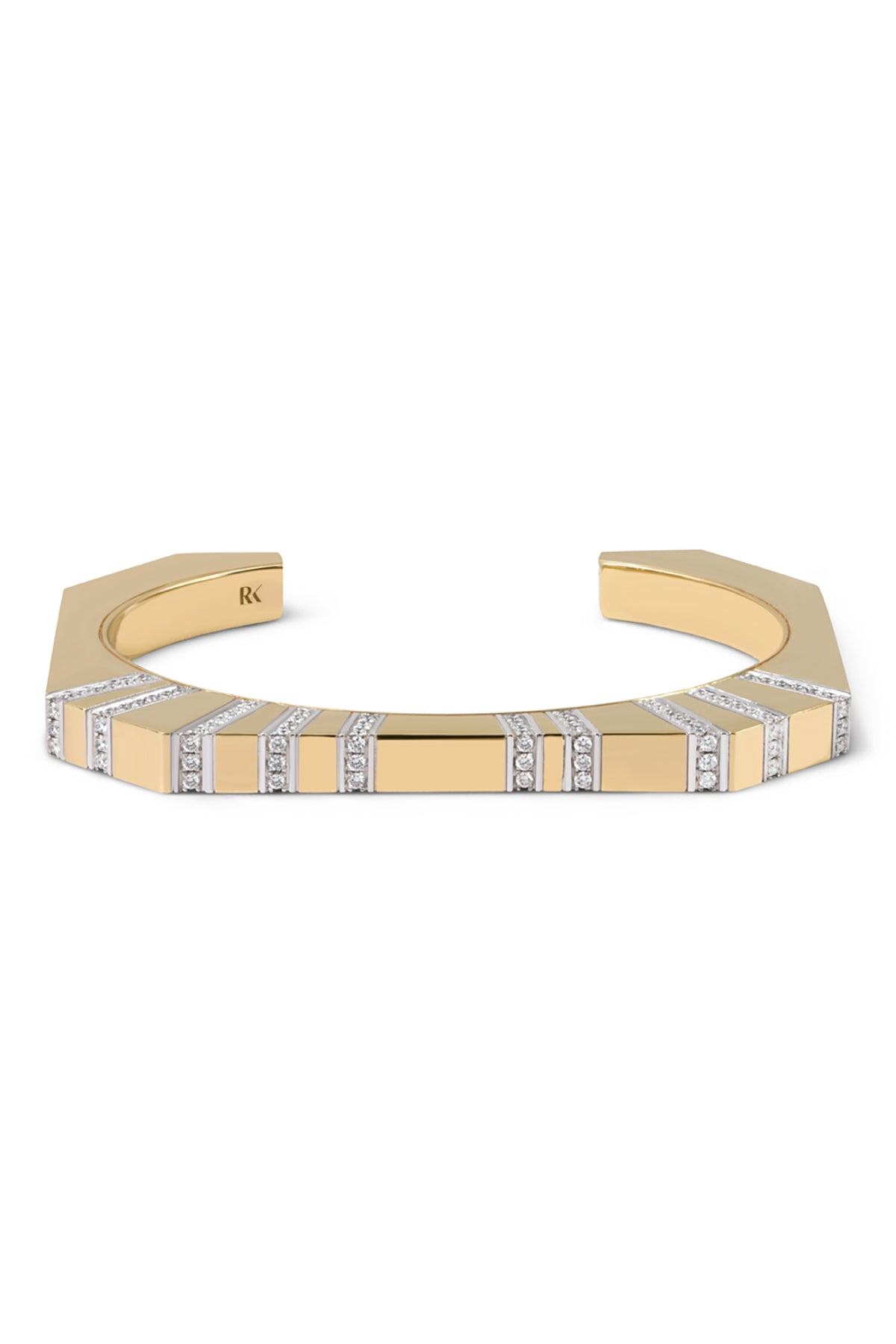 RAINBOW K | BOLD LINE PAVE DIAMOND BANGLE
