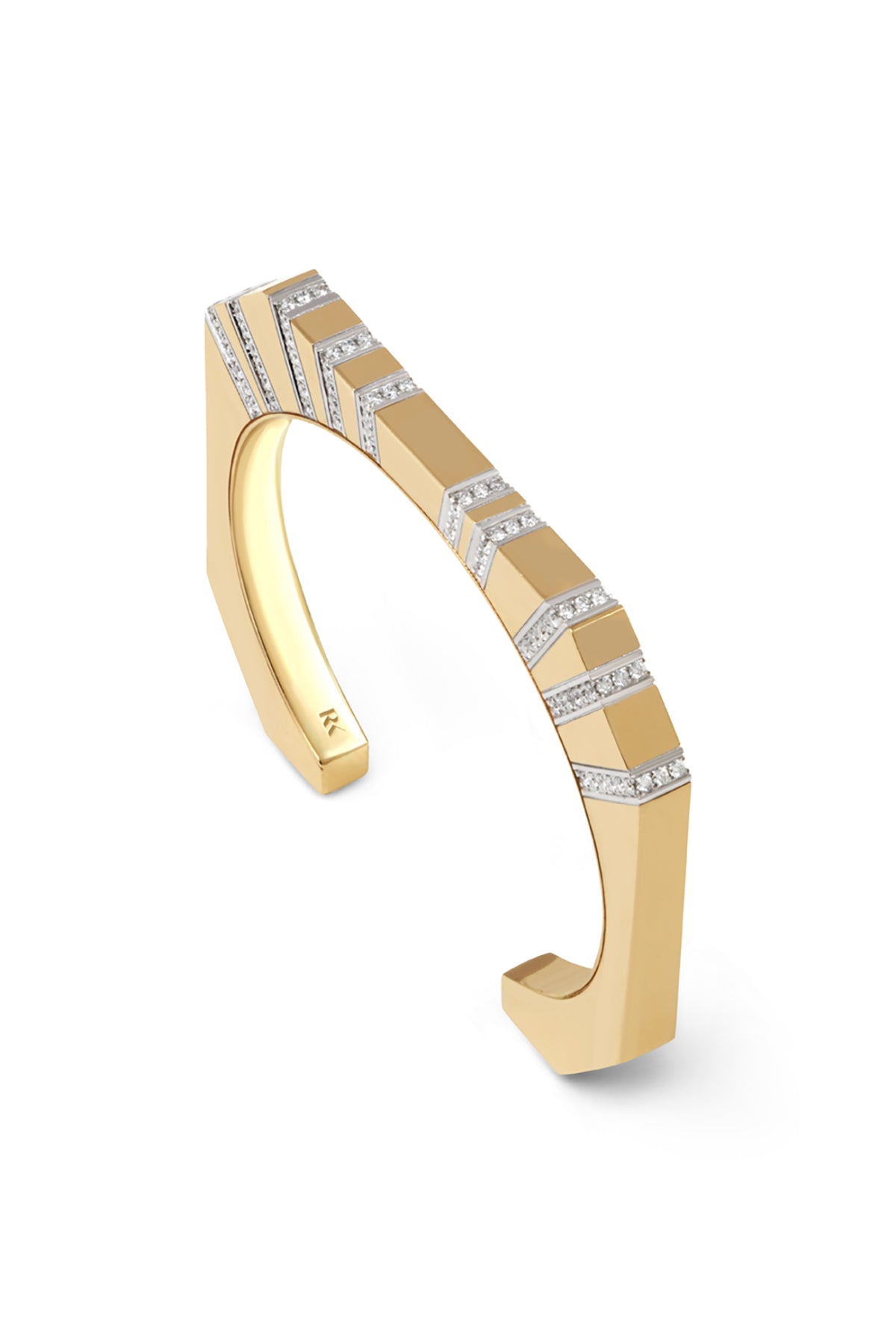 RAINBOW K | BOLD LINE PAVE DIAMOND BANGLE