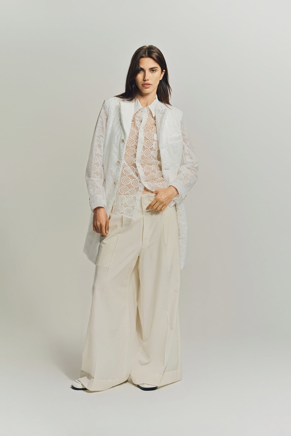 COMME DES GARCONS | NYLON SHEER JACQUARD COAT - MAXFIELD LA