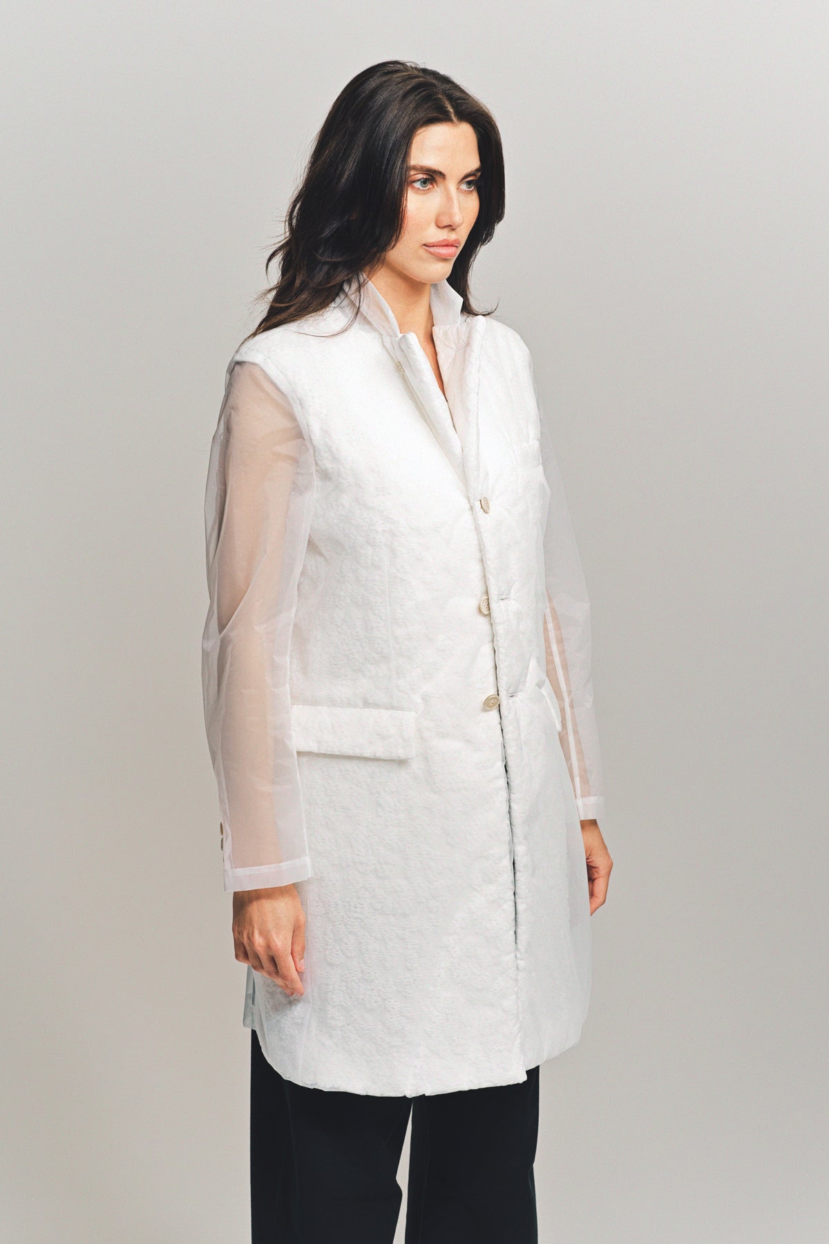 COMME DES GARCONS | NYLON SHEER JACQUARD COAT