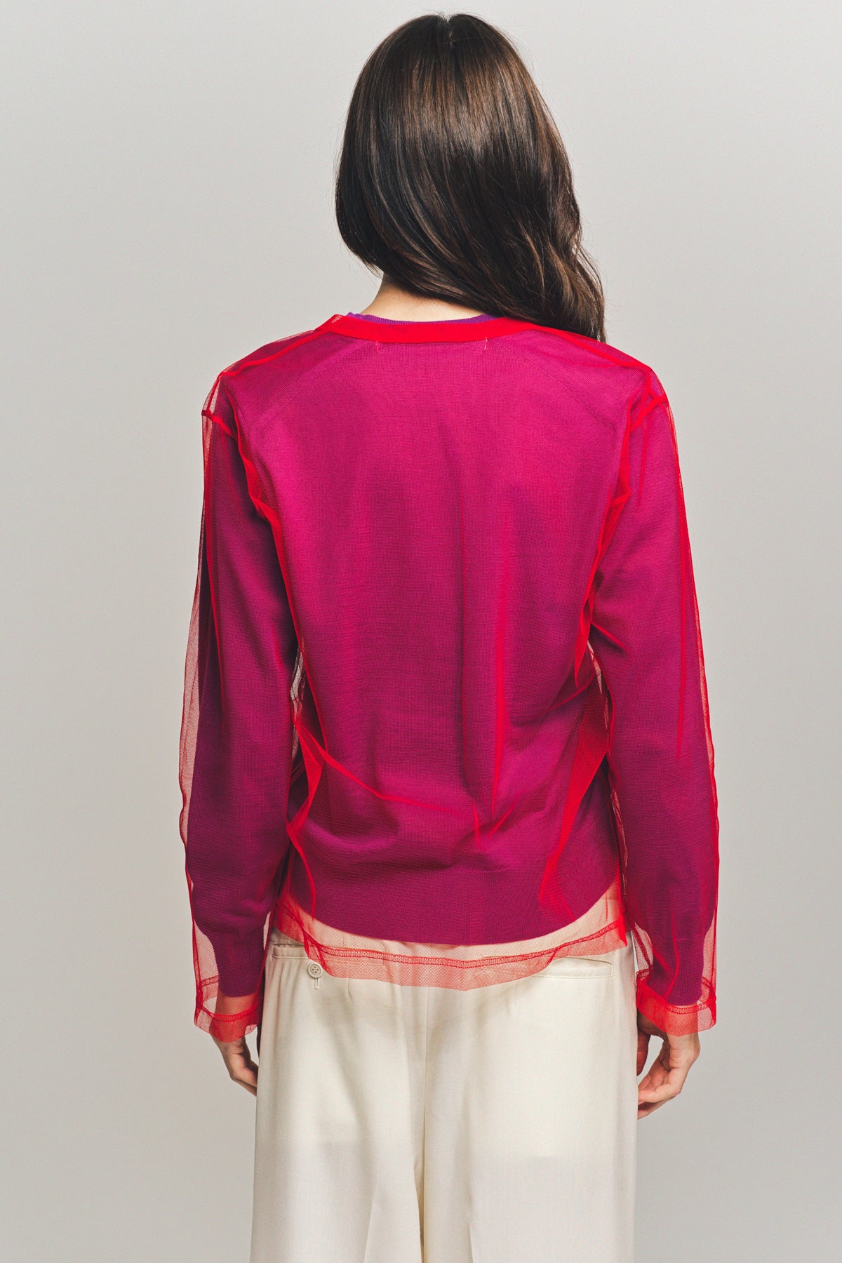 COMME DES GARCONS | WOOL X TULLE BLOUSE