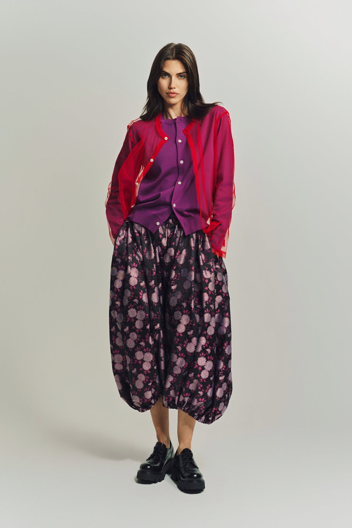 COMME DES GARCONS | WOOL X TULLE BLOUSE