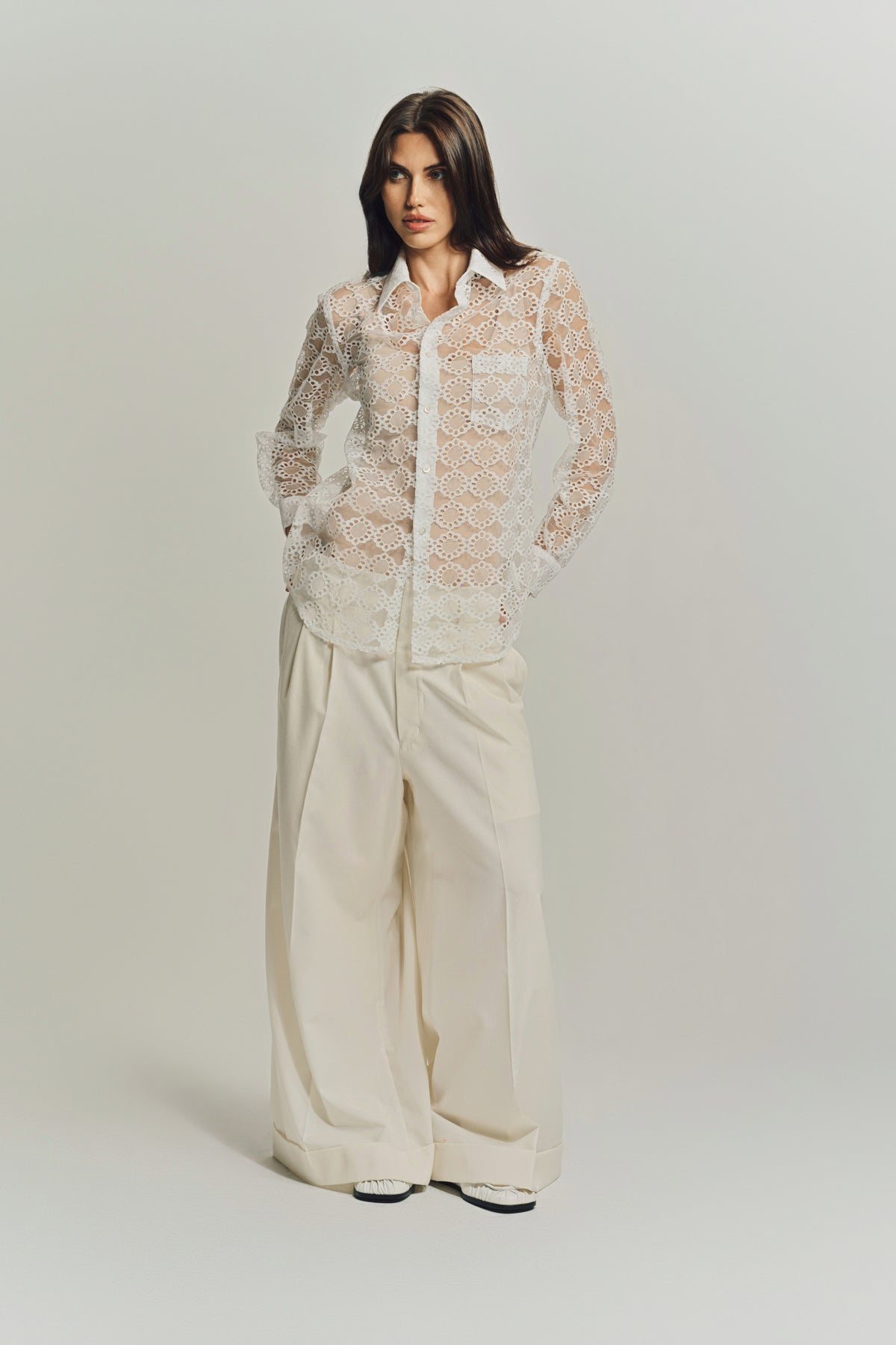 COMME DES GARCONS | COTTON X TULLE BLOUSE - MAXFIELD LA