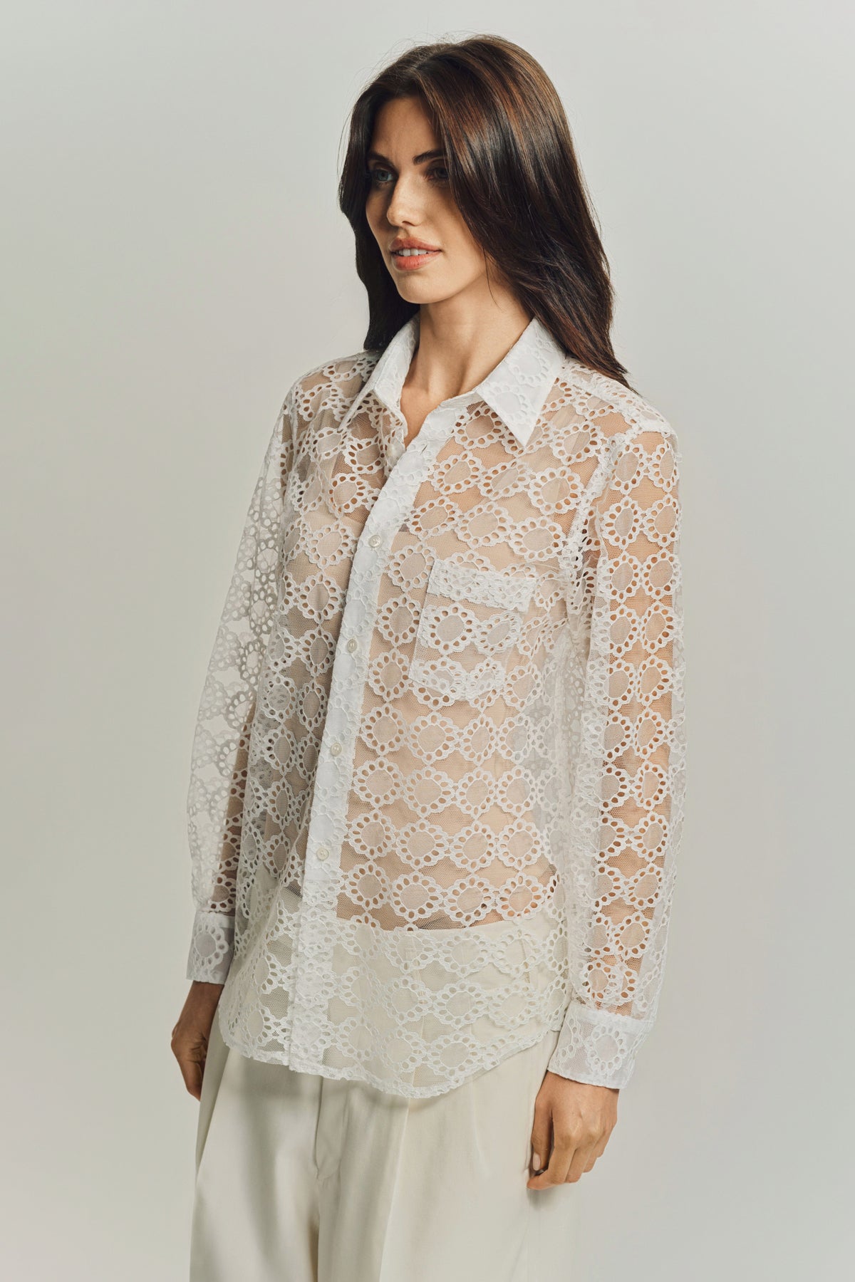 COMME DES GARCONS | COTTON X TULLE BLOUSE - MAXFIELD LA
