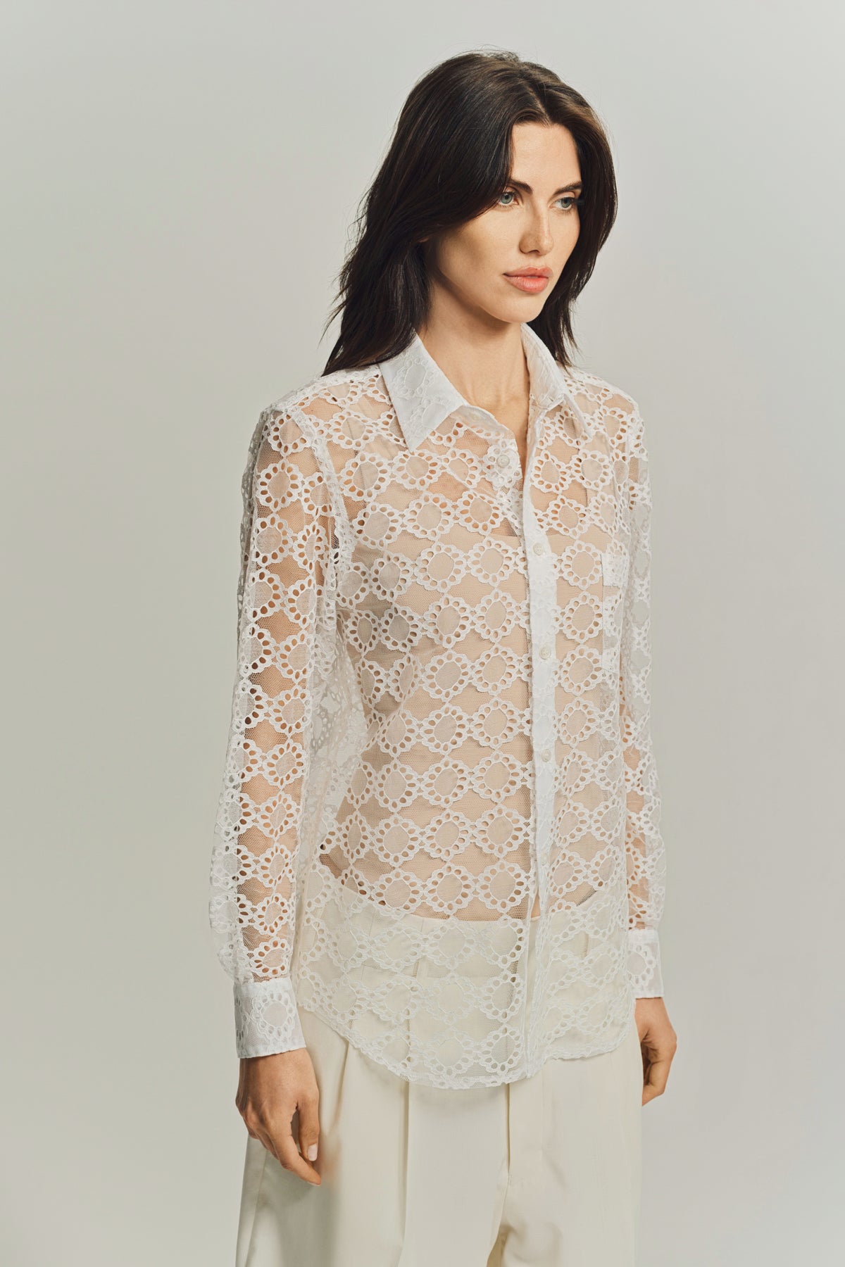 COMME DES GARCONS | COTTON X TULLE BLOUSE - MAXFIELD LA