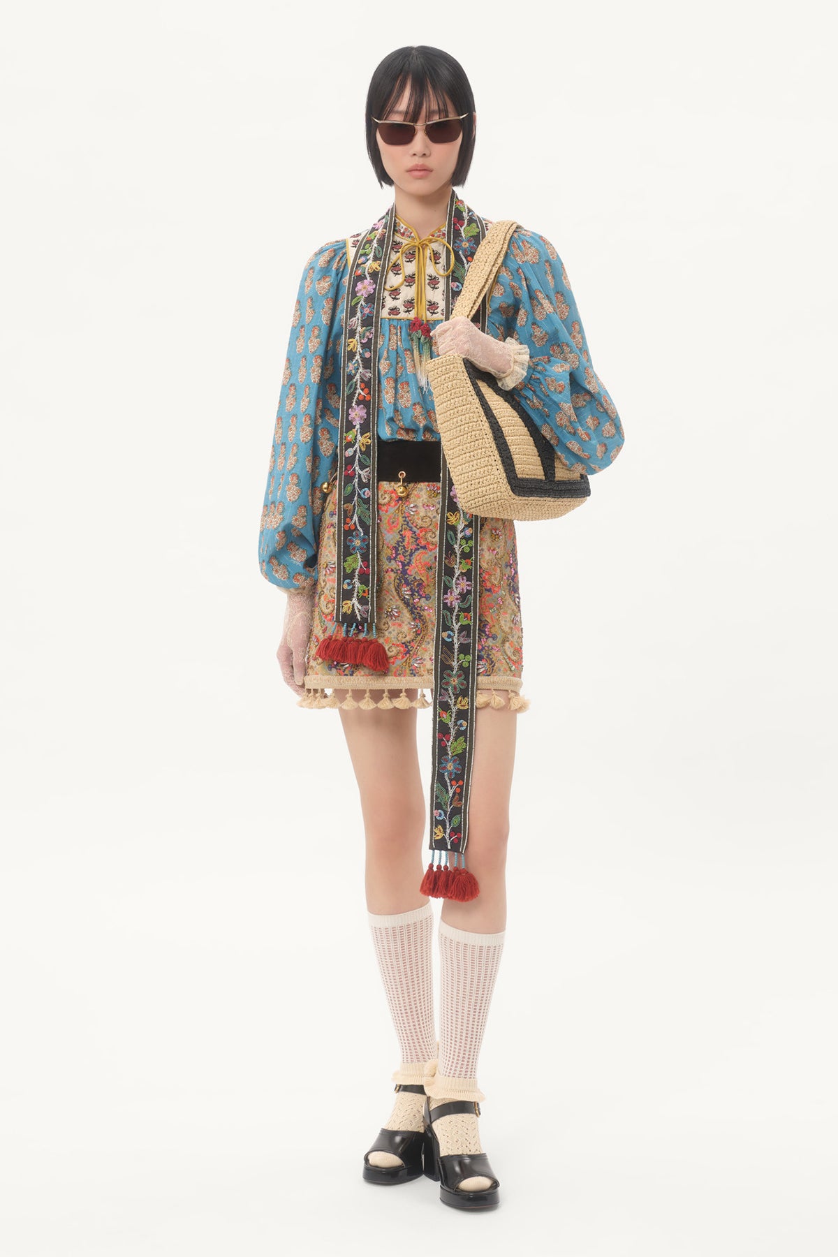 VALENTINO | EMBROIDERED FLORA SKIRT